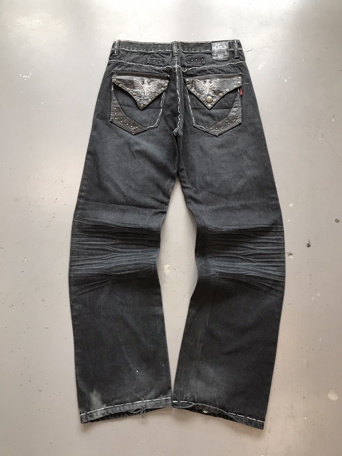 Vintage Vintage GS115 Y2K crazy embroidered studd denim Size US 32 / EU 48 - 1 Thumbnail