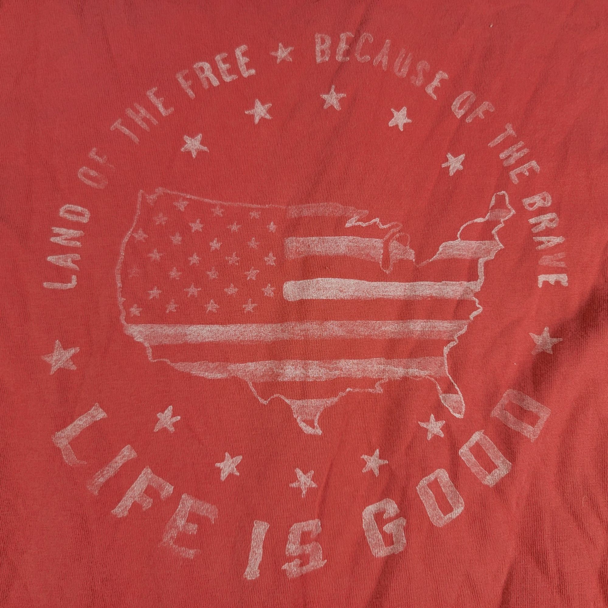 Life is Good Life Is Good Mens Small Red Shirt Land Of The Free Because O Size US S / EU 44-46 / 1 - 3 Thumbnail