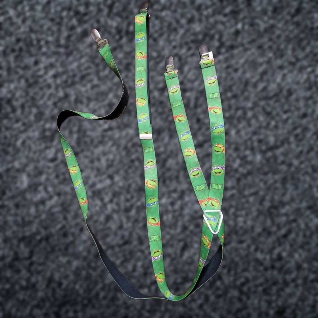 Nickelodeon VINTAGE Buckle Down TMNT X Back Suspenders - Unisex 1" Wide (Fits up to 46") Green Clip-On Suspender, Nickelodeon Teenage Mutant Ninja Turtles Theme Size ONE SIZE - 1 Thumbnail