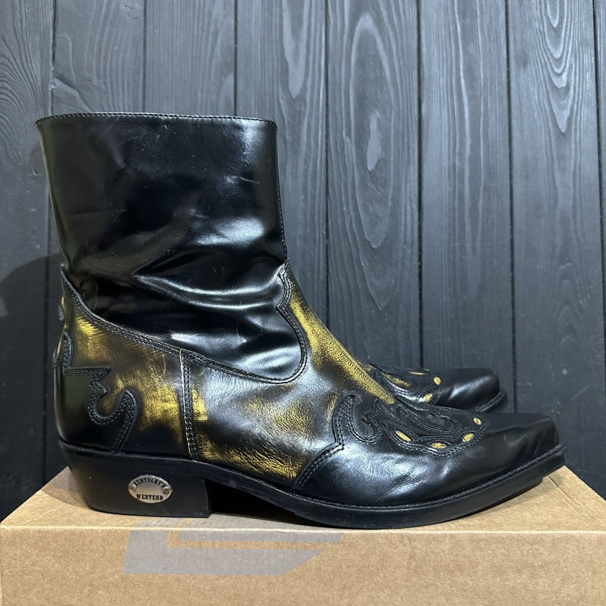 Kentuckys Western men’s Cowboy Leather Boots Size 42