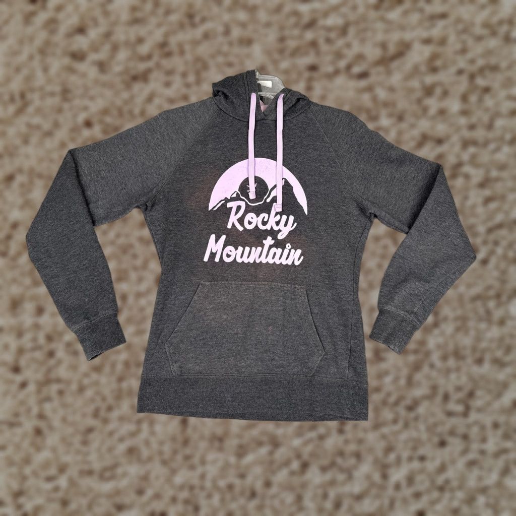 The North Face The North Face Hoodie Womens Small Gray Rocky Mountain Graphic Pullover Fleece Size S / US 4 / IT 40 - 1 Thumbnail