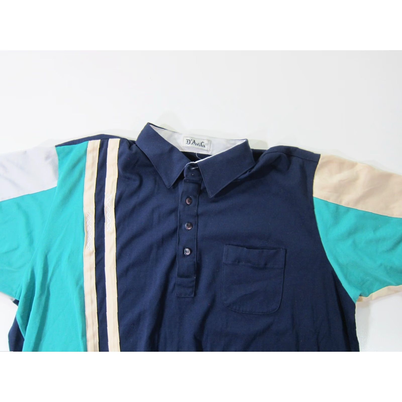 Vintage Vintage D'Avila Polo Shirt Men 1XL Short Sleeve Blue Green Collared Stretch Shirt Size US XL / EU 56 / 4 - 4 Thumbnail