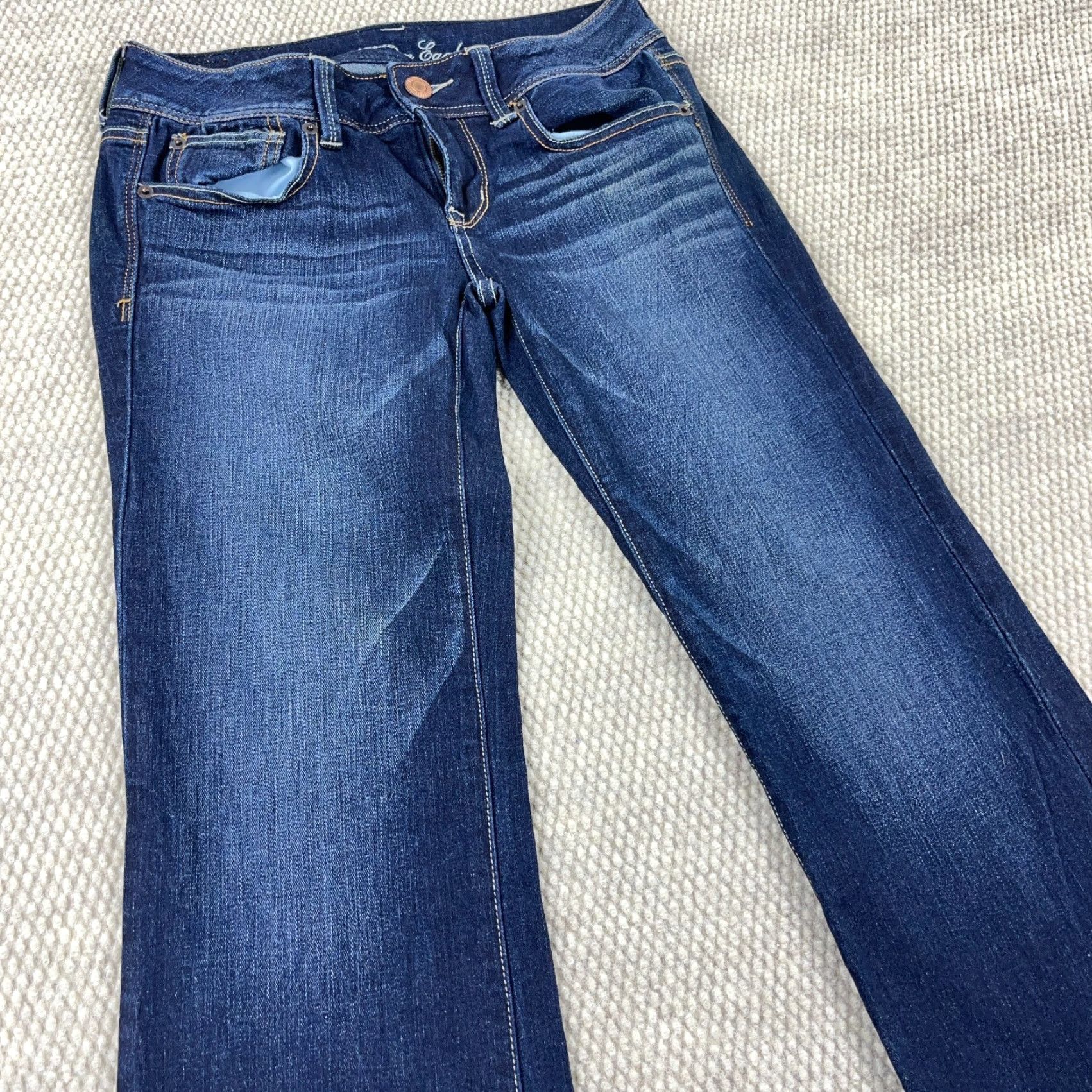 American Eagle Outfitters VINTAGE American Eagle Jeans Women 6 Short Boot Cut Slim Fit Dark Wash Blue 5-Pocket Regular Denim Baggy Hipster Mens Womens Size 28" / US 6 / IT 42 - 6 Thumbnail