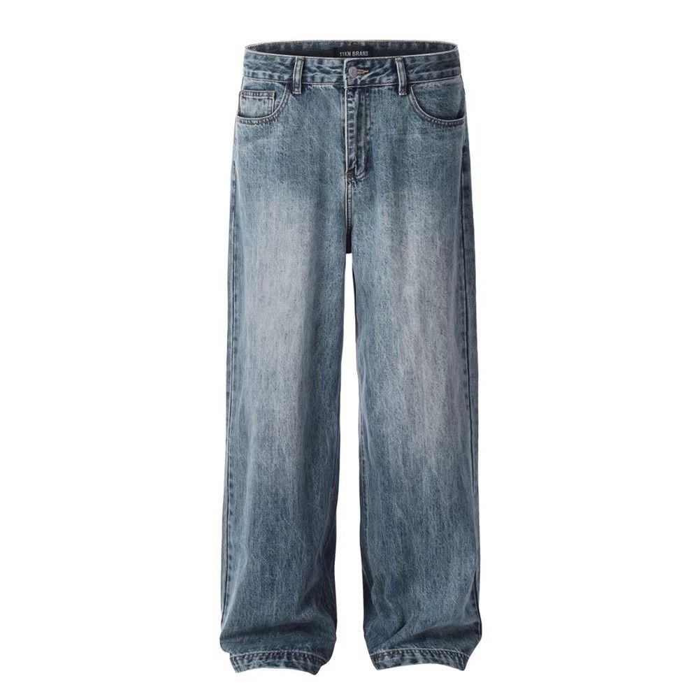 Japanese Brand × Jean Men's high street casual straight distressed washed jeans Size US 34 / EU 50 - 1 Thumbnail