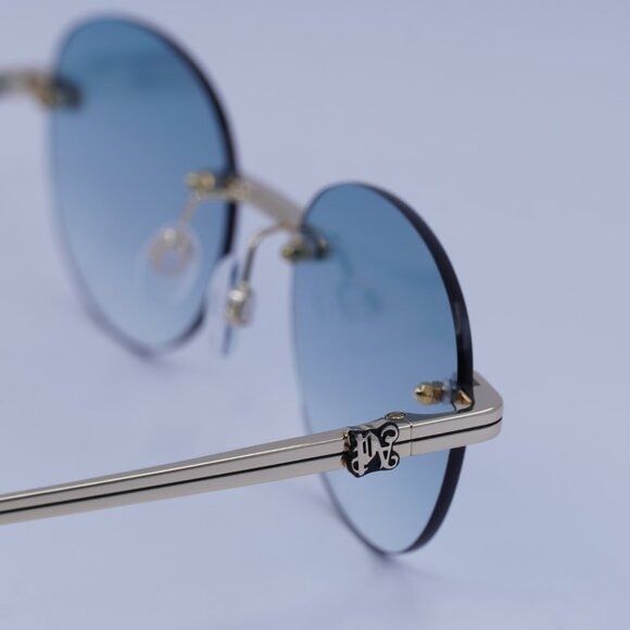 Palm Angels Palm Angels PERI10H CRYSTAL 7644 Sunglasses Gold Oval Frame Size ONE SIZE - 9 Thumbnail