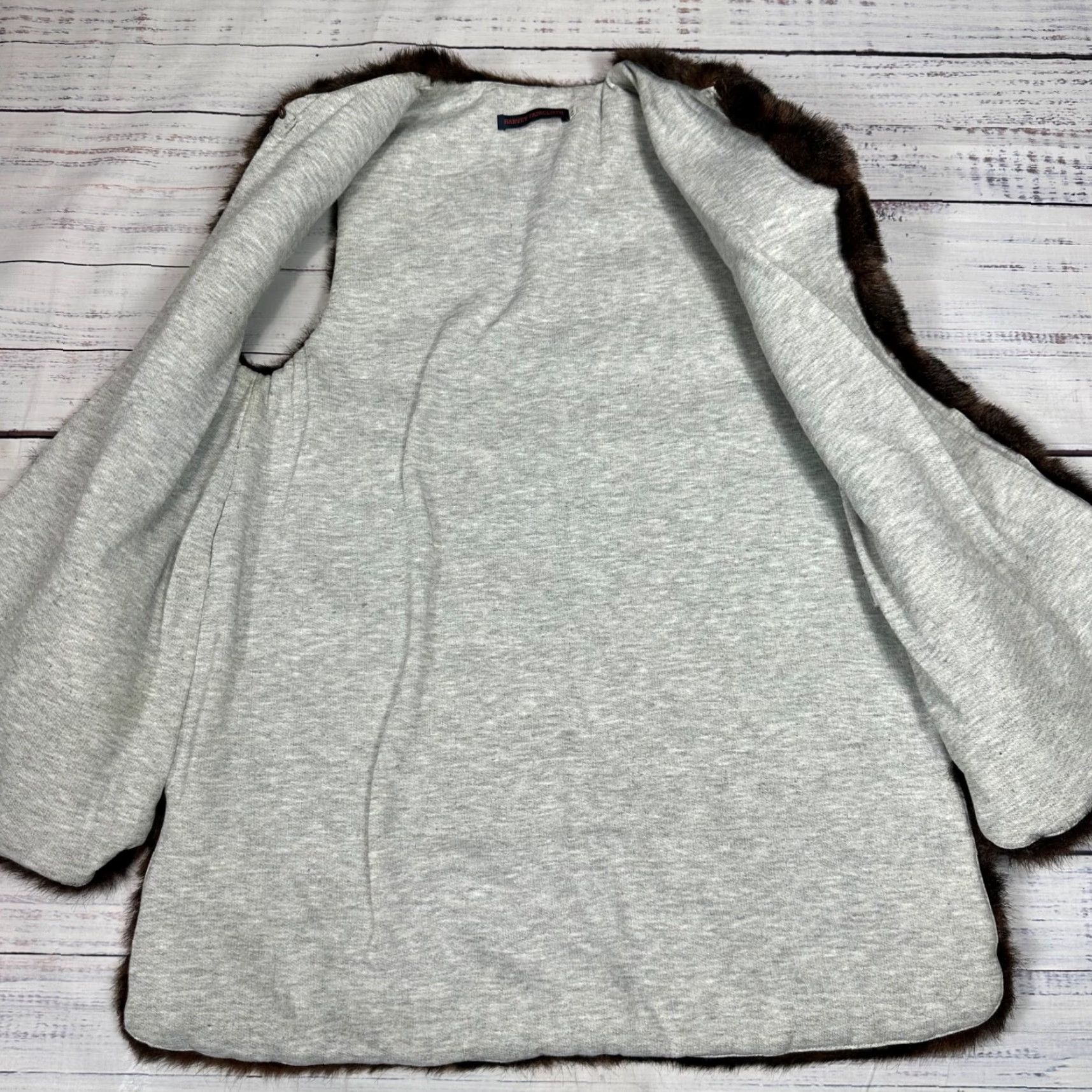 Vintage Harvey Faircloth Womens Vest Sz 4 Brown Faux Mink Fur Open Front High Low Hem Size S / US 4 / IT 40 - 4 Thumbnail