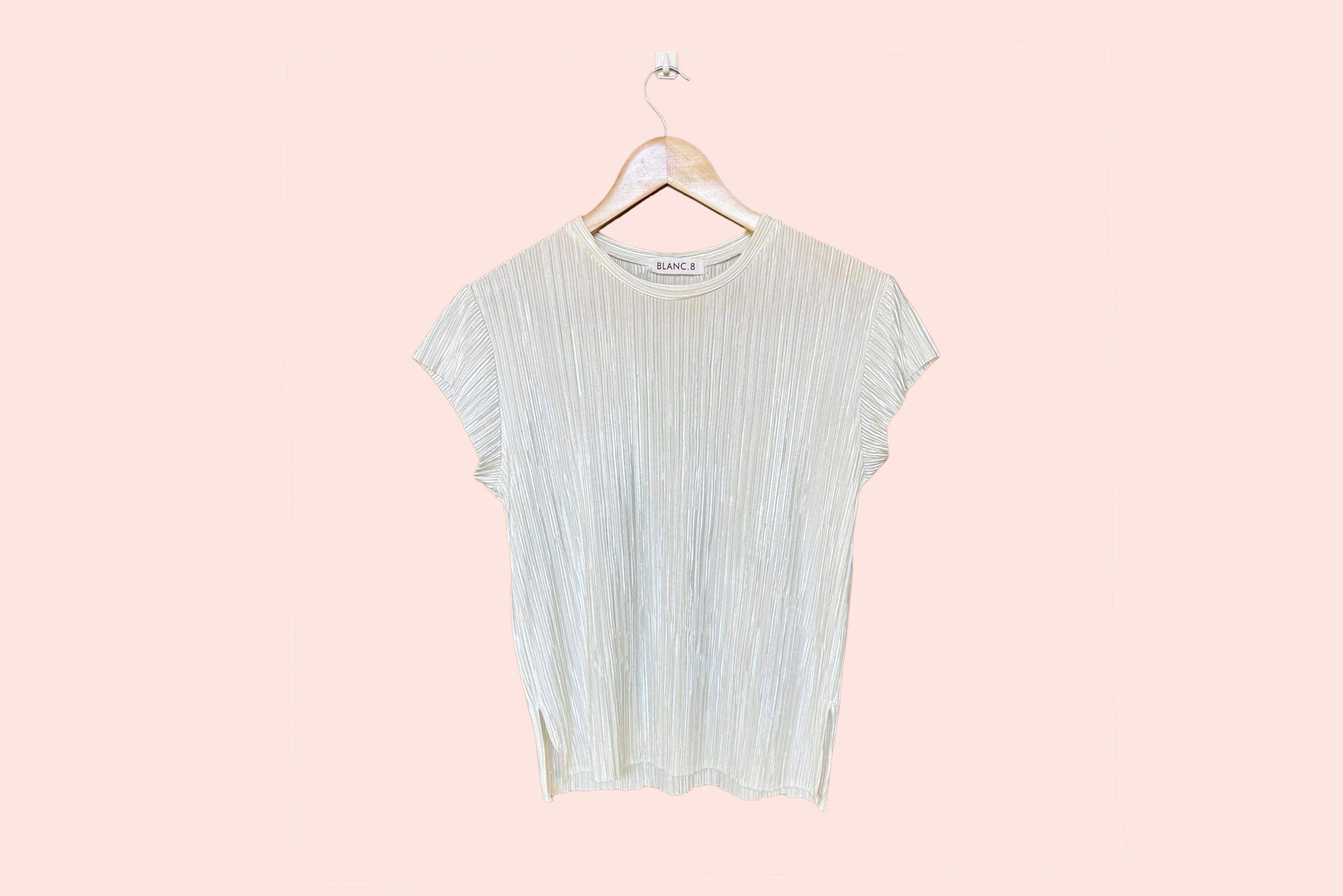 Vintage 90s Y2K Micro Pleat Plissé top, Textured Crinkle Size M / US 6-8 / IT 42-44 - 1 Thumbnail
