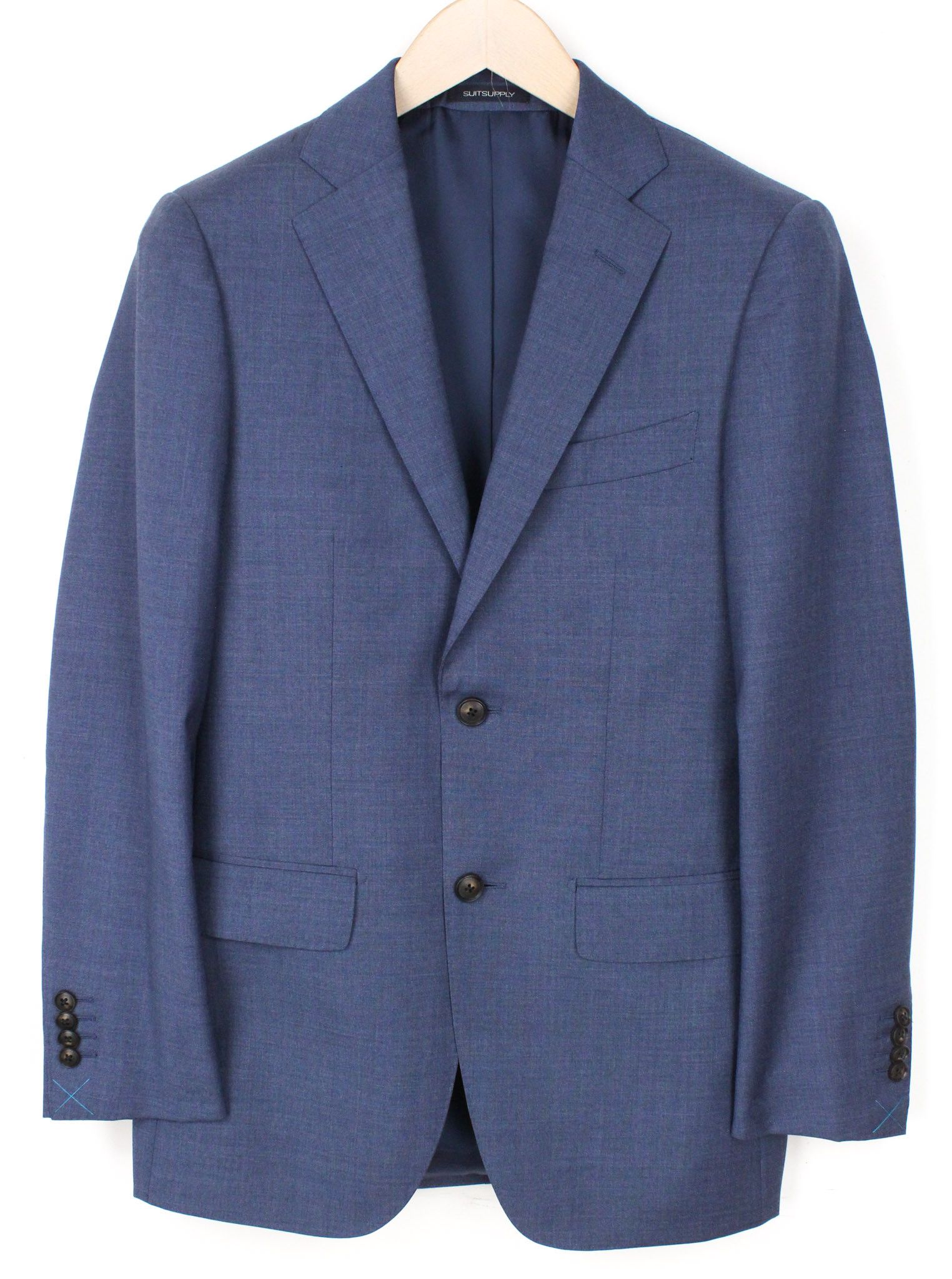 Suitsupply NAPOLI UK32R Blue 2-Piece Traceable Wool S110s 72243 Size 34S - 4 Thumbnail