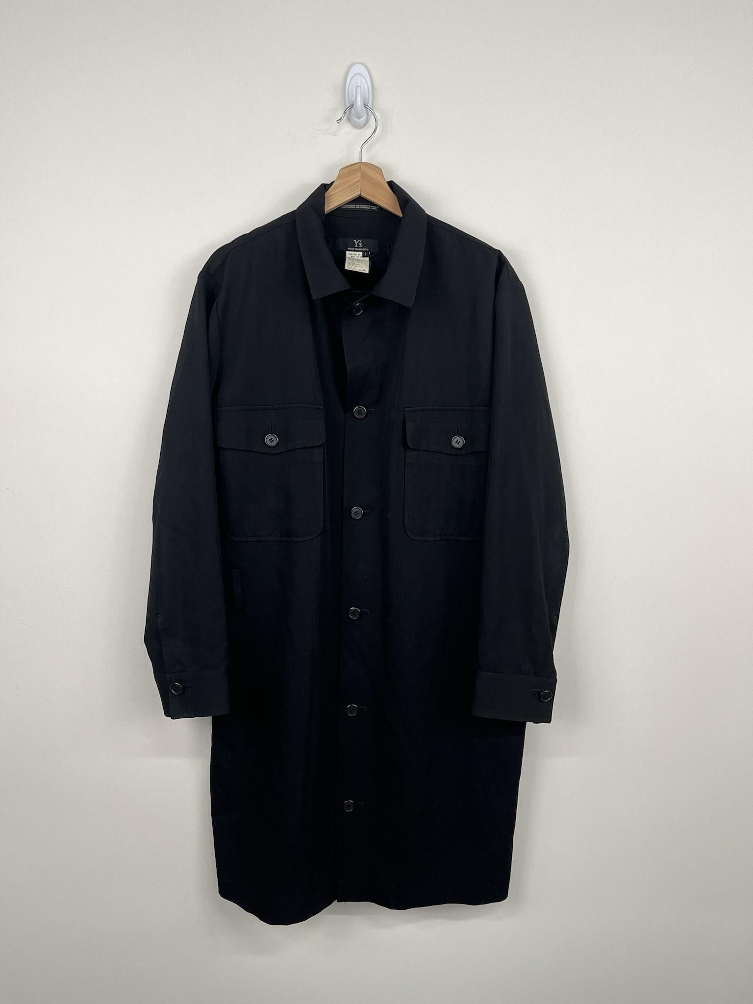 image of Yohji Yamamoto Y's Laine Wool Long Overshirt in Black, Men's (Size Medium)