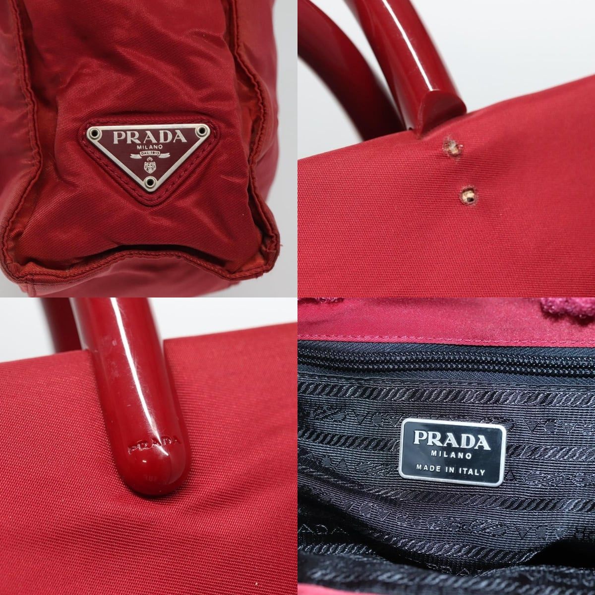 Prada PRADA Tote Bag Nylon Red Silver Size ONE SIZE - 11 Thumbnail