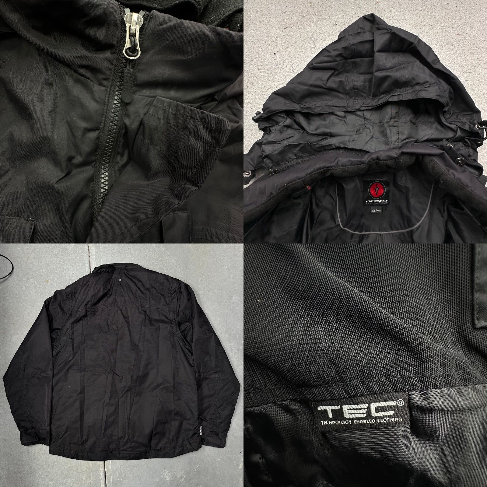 Vintage VINTAGE SCOTTeVEST Convertible Jacket Vest Mens Large Full Zip Black Tec Pockets Travel Jacket Mens Large Black 90s Size US L / EU 52-54 / 3 - 8 Thumbnail