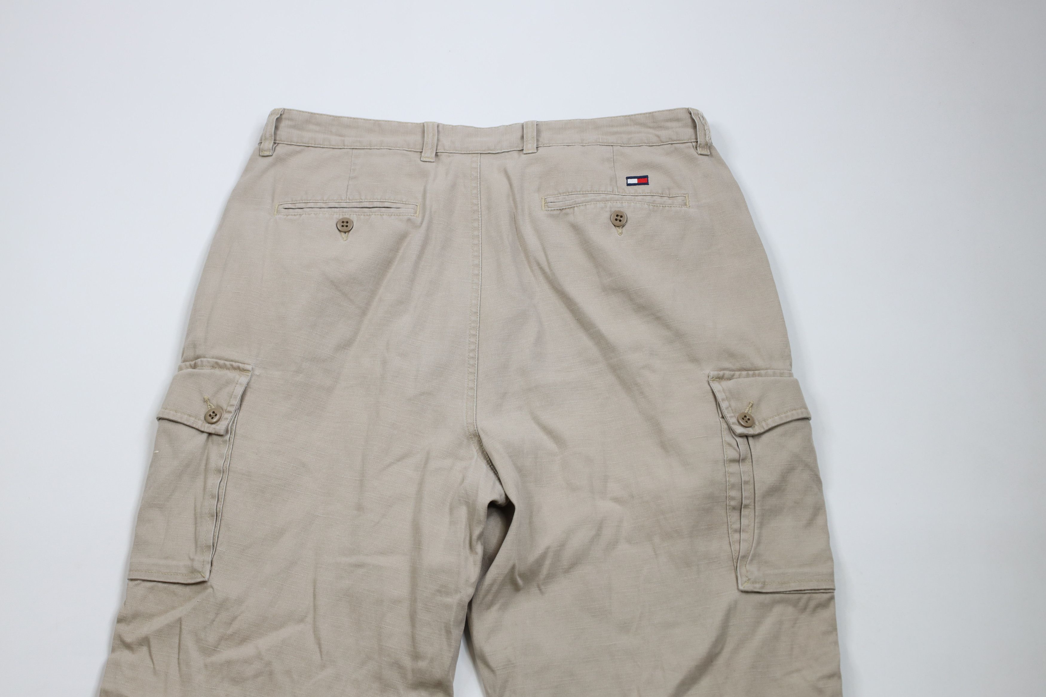 Tommy Hilfiger × Vintage Vintage 90s Tommy Hilfiger Linen Blend Wide Leg Cargo Pants Size US 36 / EU 52 - 11 Thumbnail