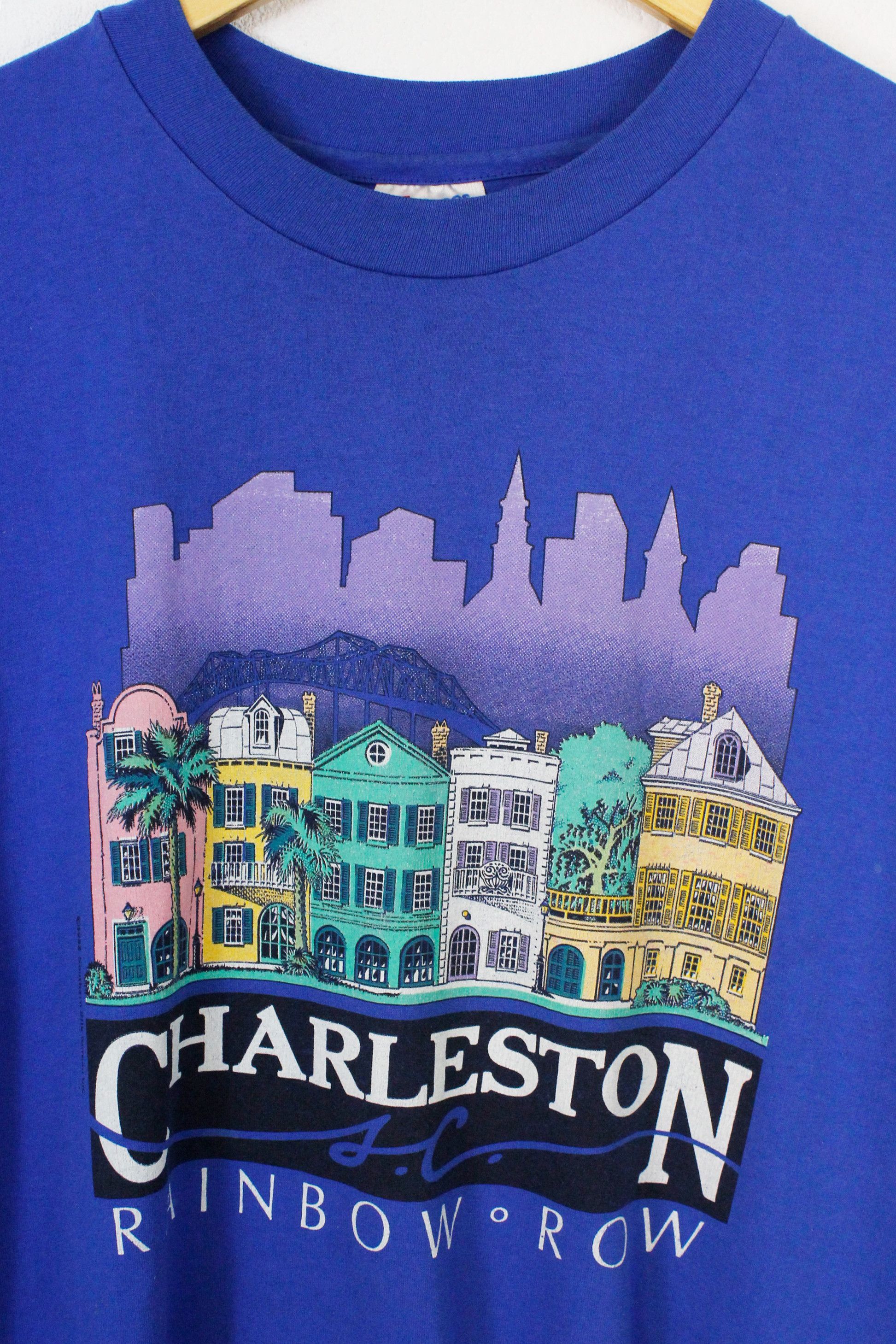 Rainbow × Vintage Vintage 1988 Charleston Rainbow Row Graphic Tee 80s Size US L / EU 52-54 / 3 - 2 Thumbnail