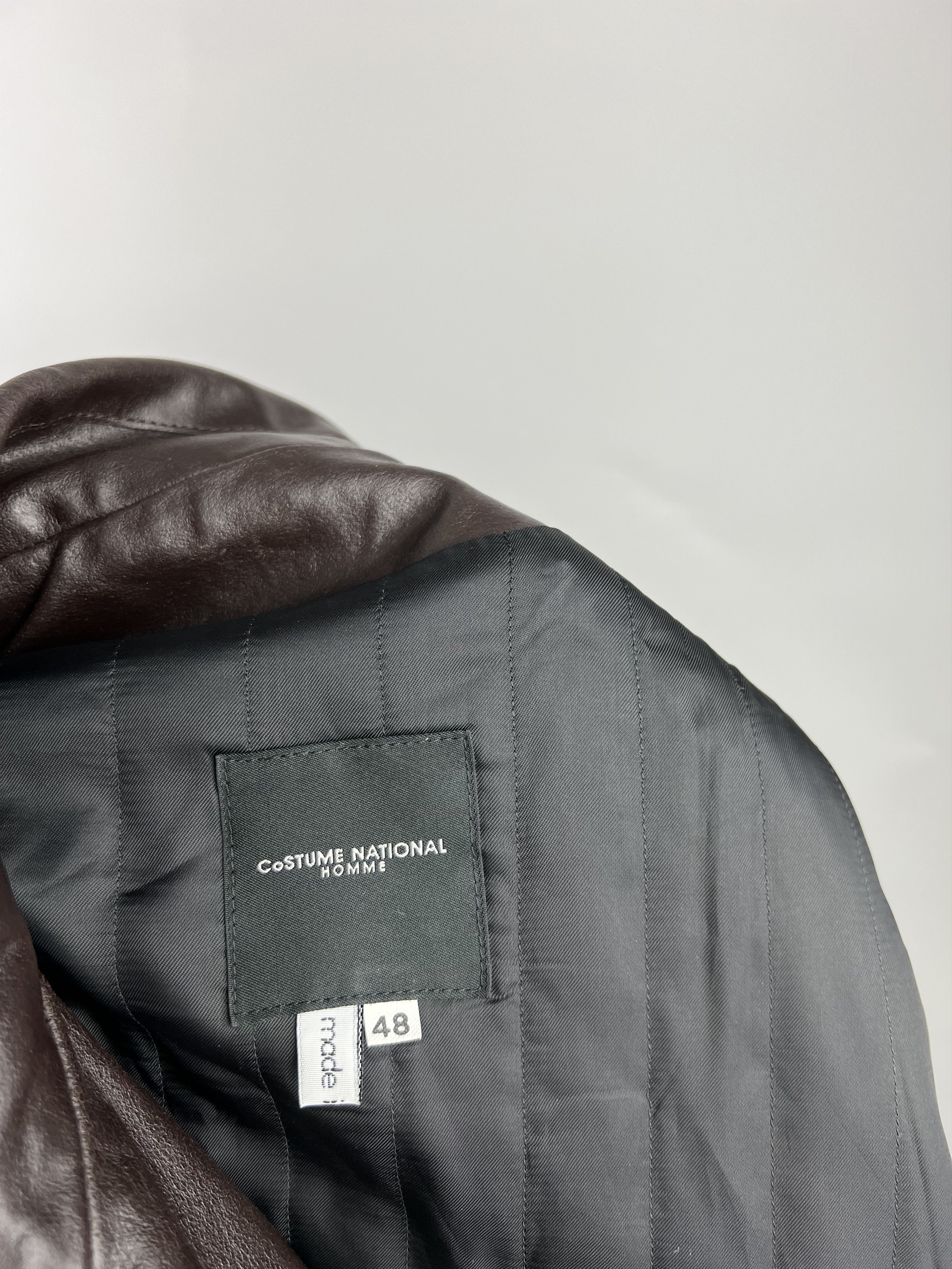 Costume National Homme CNC Leather Blazer Jacket Size IT48