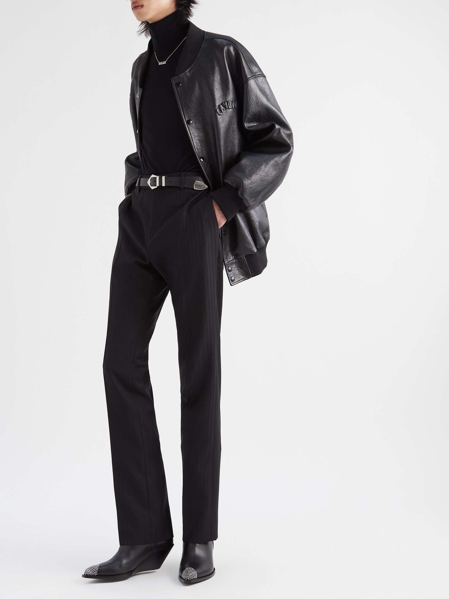 Celine CELINE FLARED CROPPED PANTS IN STRIPED WOOL - 48 Size US 32 / EU 48 - 1 Thumbnail