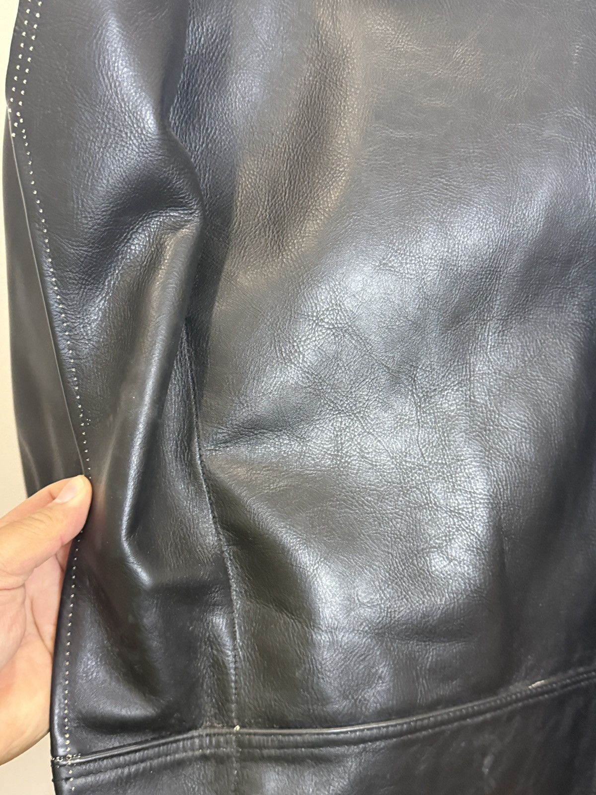 H&M × Maison Margiela Deconstructed Leather Biker Jacket Size XS / US 0-2 / IT 36-38 - 15 Thumbnail