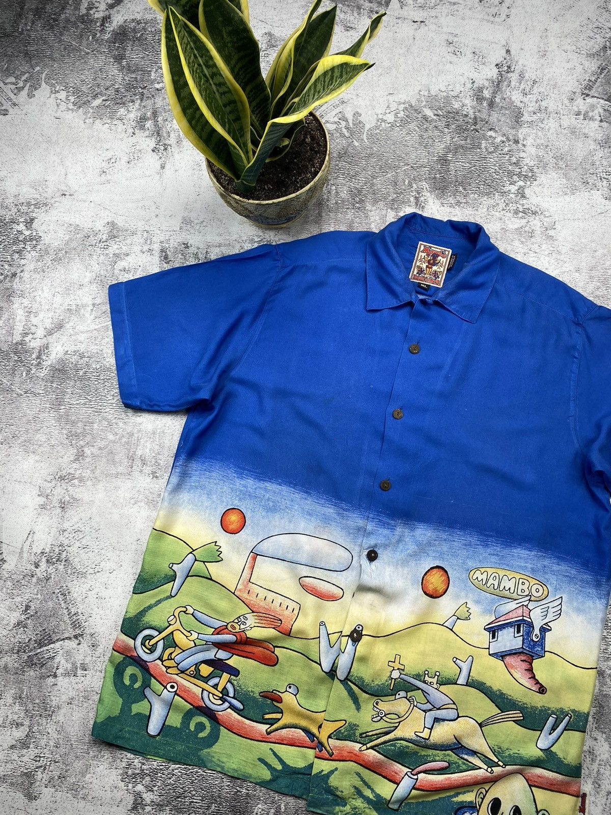 Mambo Vintage Mambo Loud Hawaiian Surf Very Rare Jesus Shirt Size US XL / EU 56 / 4 - 2 Thumbnail