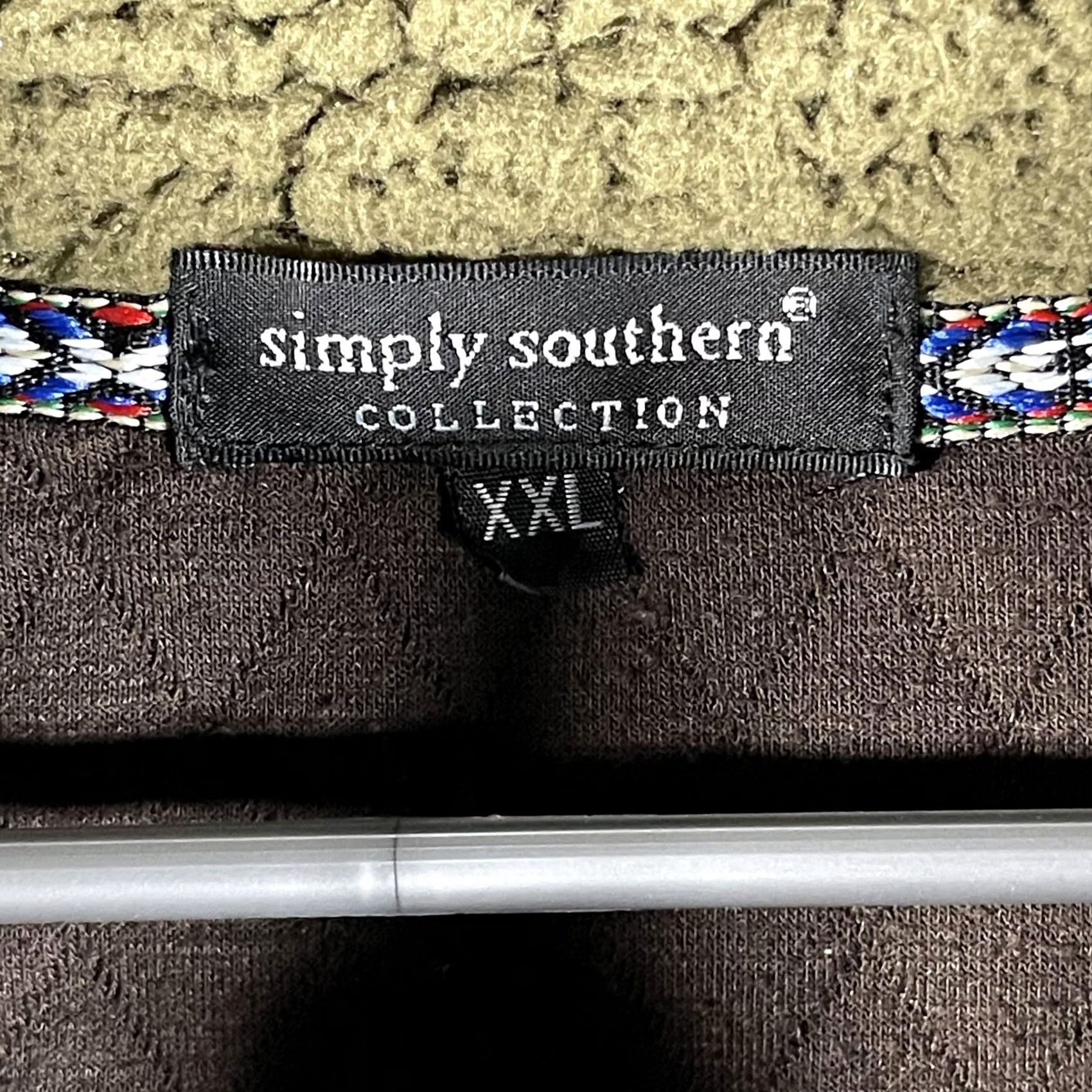 Vintage Simply Southern Sweater Womens XXL Brown Sherpa Fleece Mock Neck Pullover Size XXL / US 16-18 / IT 52-54 - 6 Thumbnail