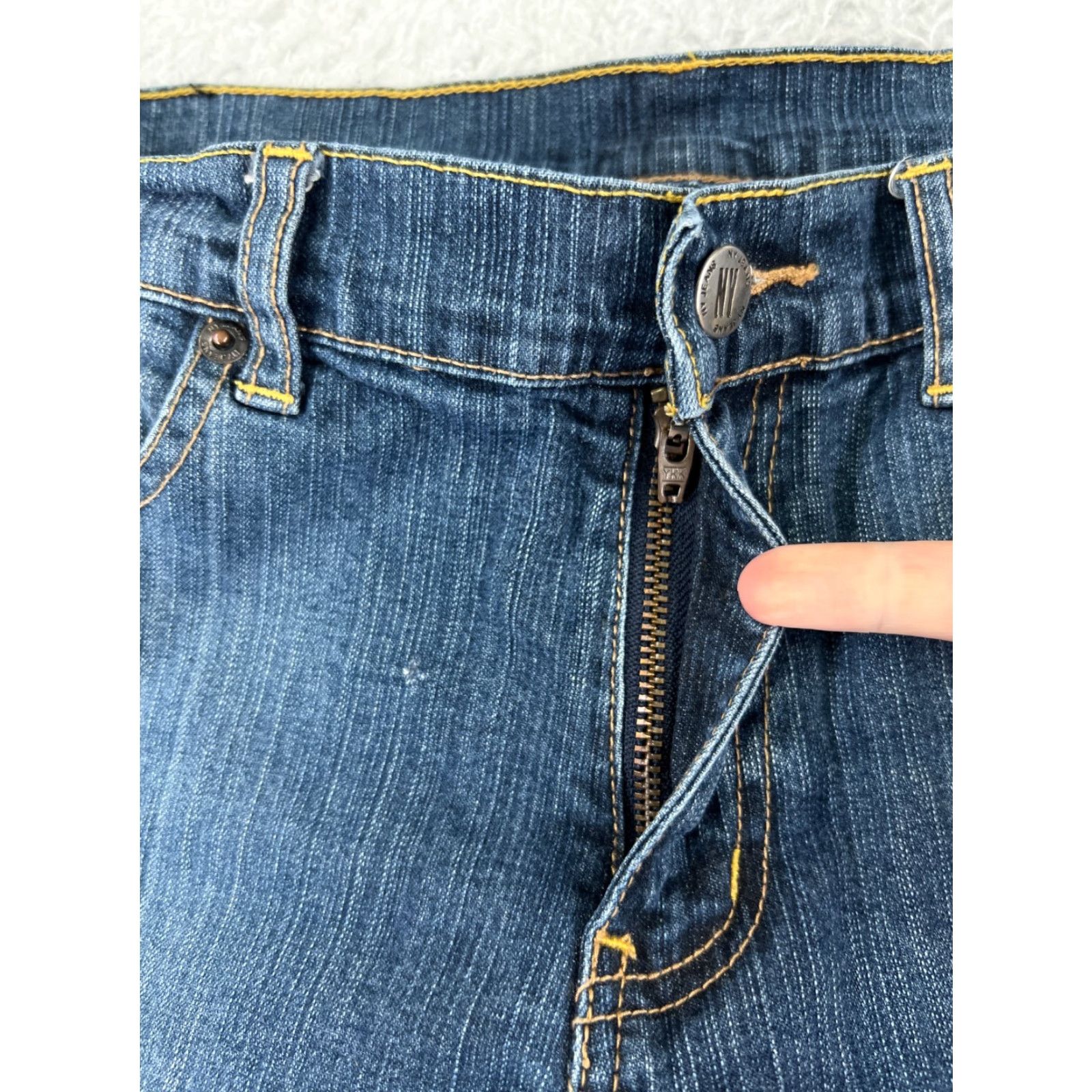 Vintage New York & Company Jeans Womens 2 Tall Blue Denim Bootcut Cotton Low Rise Size 26" / US 2 / IT 38 - 7 Thumbnail