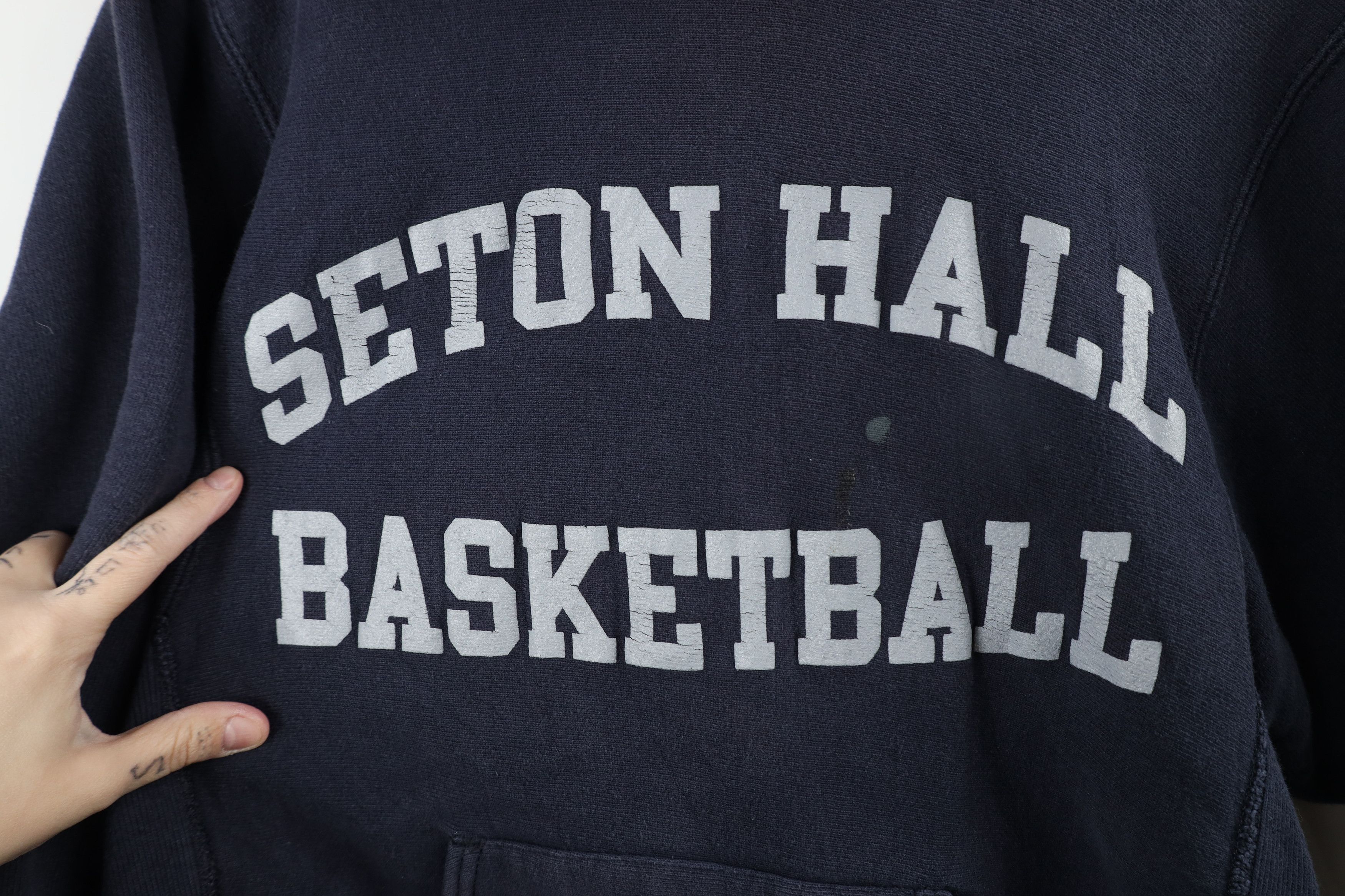 Vintage Vintage 70s 80s Sand Knit Basketball Reverse Weave Hoodie Size US S / EU 44-46 / 1 - 4 Thumbnail