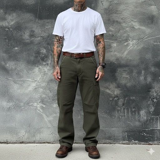 If Six Was Nine BCBS Baggy military 3D pocket Cargo pants Size US 32 / EU 48 - 1 Thumbnail