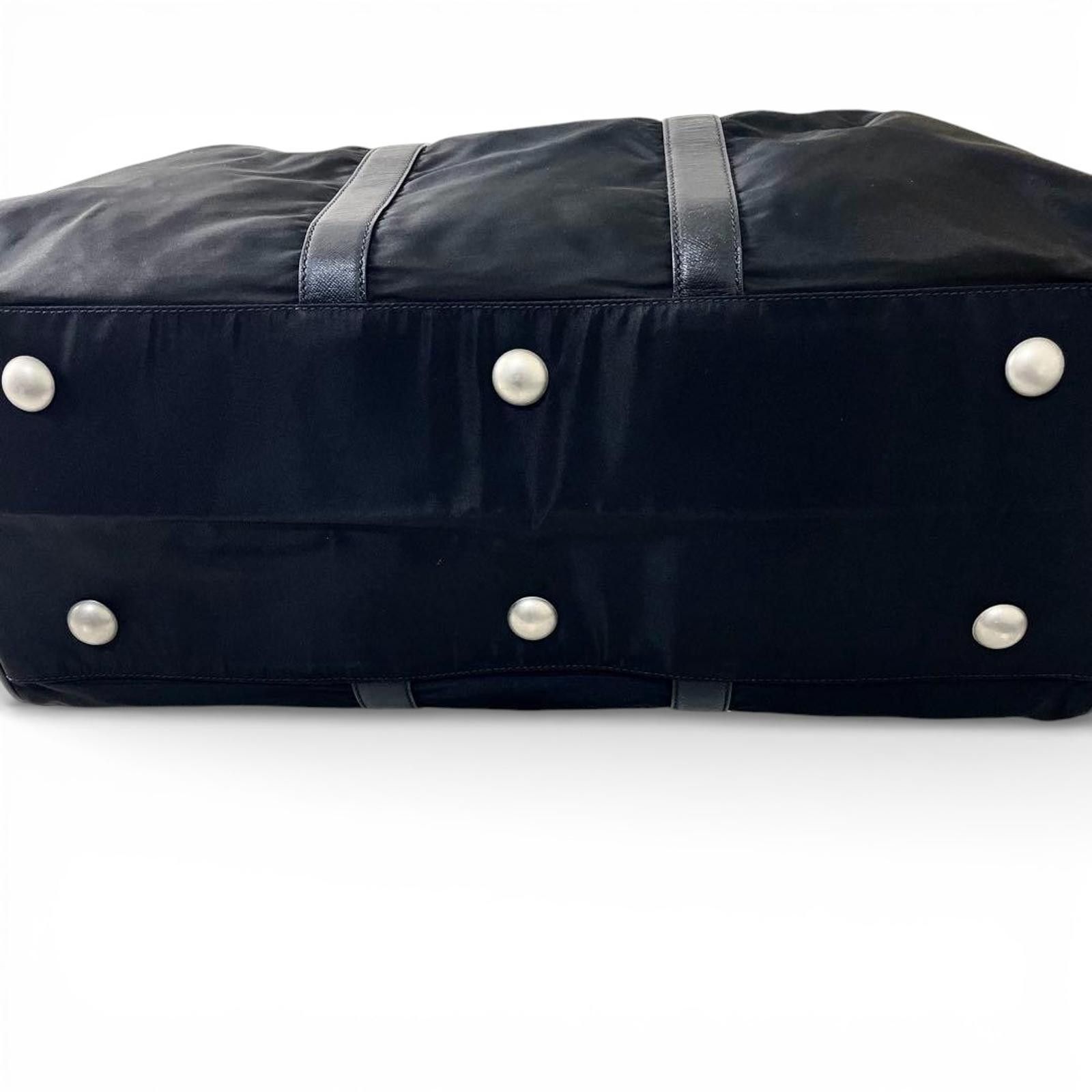 Prada Prada - Black Nylon Leather Travel Bag Size ONE SIZE - 2 Thumbnail