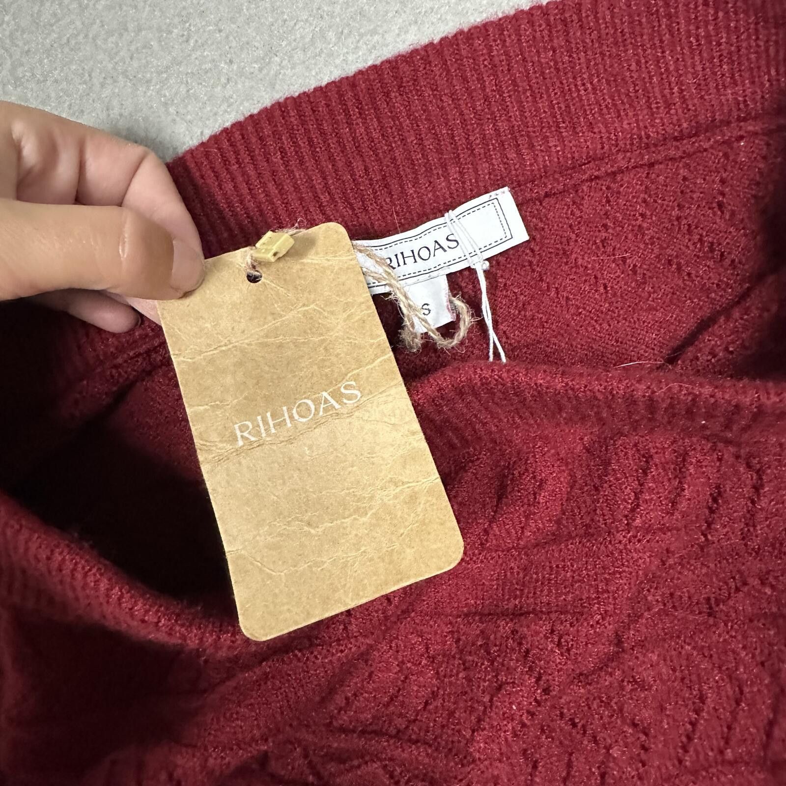 Other Red Skirt Ruffle Knit NWT Size 28" / US 6 / IT 42 - 3 Thumbnail