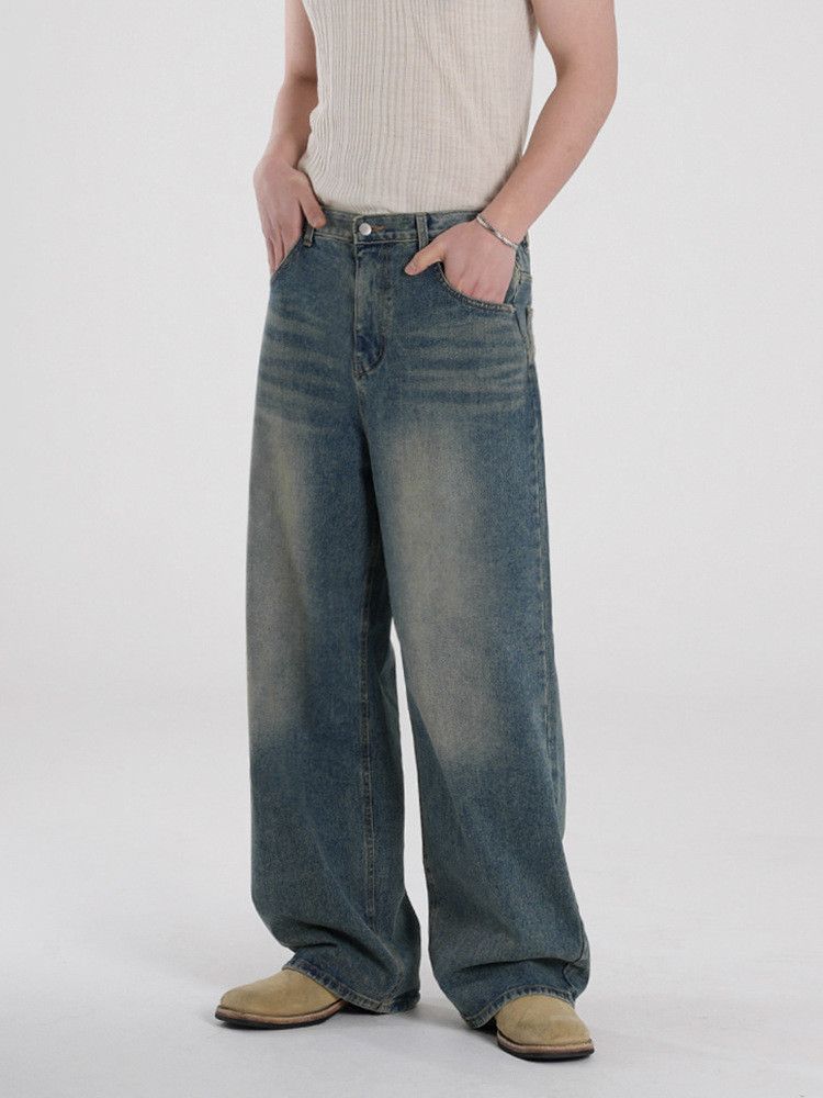 Japanese Brand × Jean Retro straight leg loose wide leg jeans Size US 32 / EU 48 - 6 Thumbnail