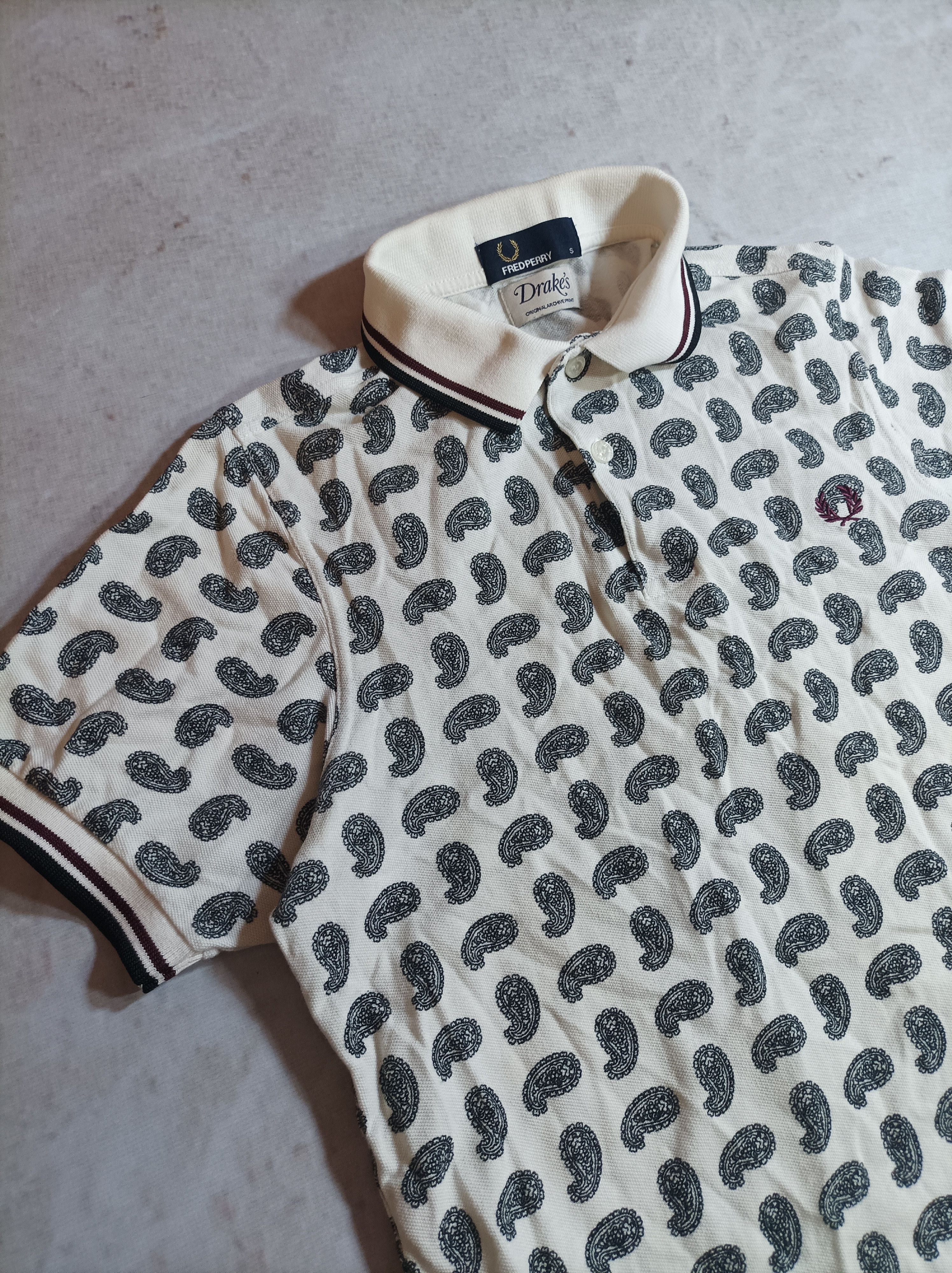 Drake's × Fred Perry Vintage FRED PERRY x DRAKES Monogram Polo Shirt Y2K LUXURY Size US S / EU 44-46 / 1 - 2 Thumbnail