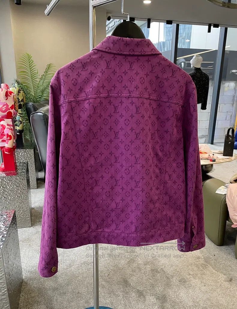 Louis Vuitton Louis Vuitton Purple full logo denim jacket Size US M / EU 48-50 / 2 - 2 Thumbnail
