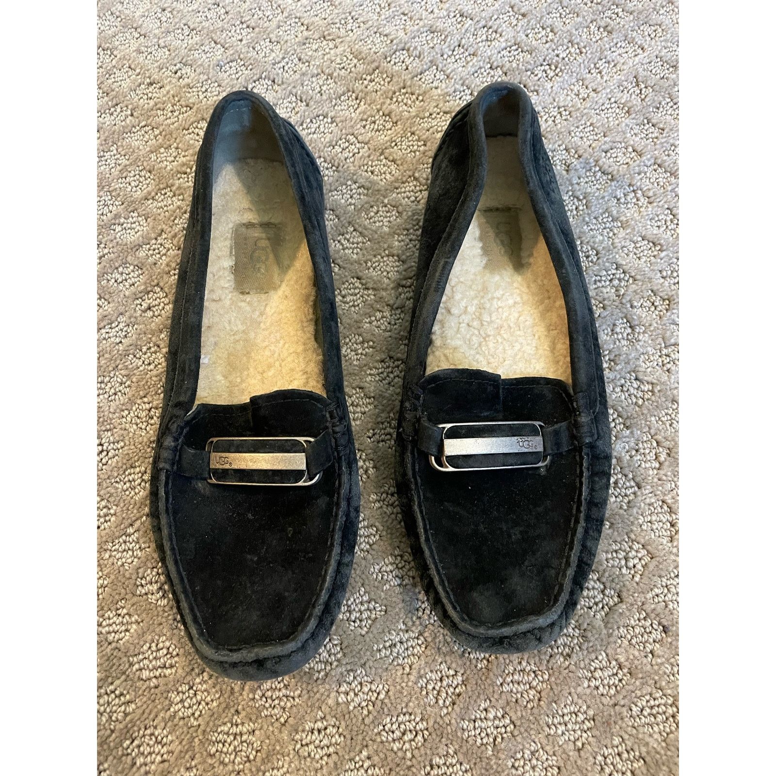 Ugg loafers womens black sales