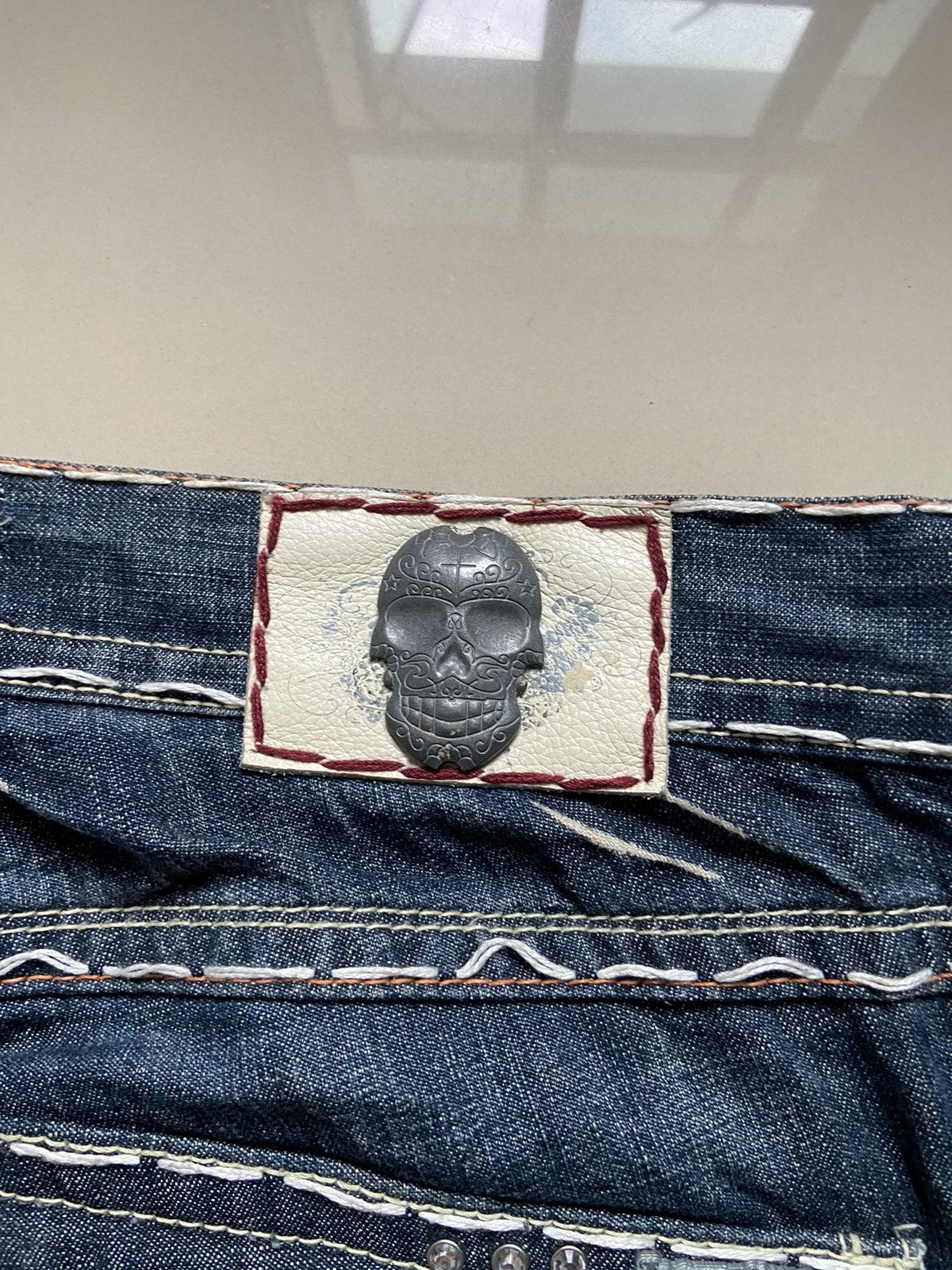If Six Was Nine Vintage Laguna Beach Gemstone Flare Denim Pants Size US 38 / EU 54 - 12 Thumbnail