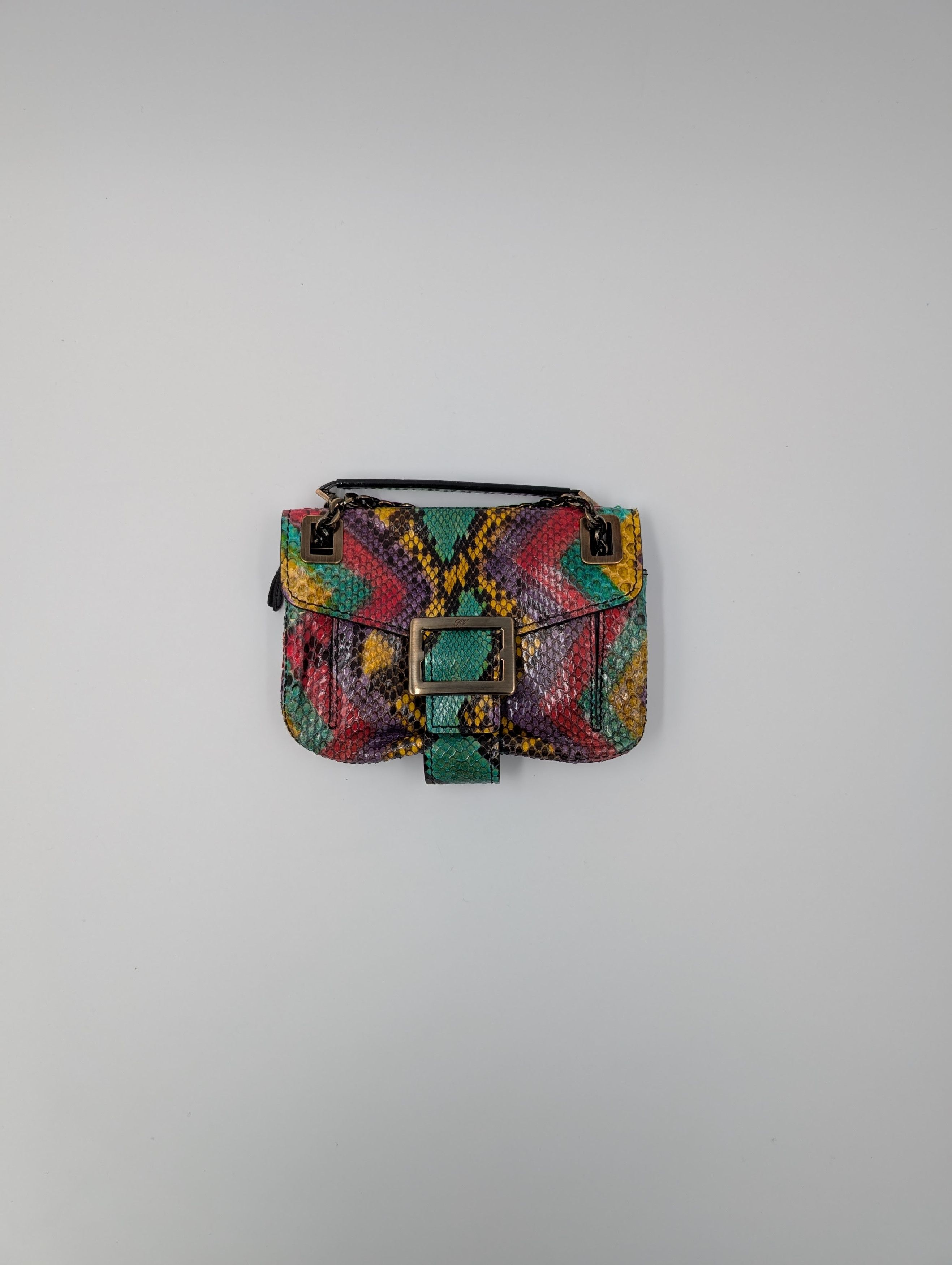 Roger Vivier Multicolor Snakeskin Metro Handbag Size ONE SIZE - 1 Thumbnail
