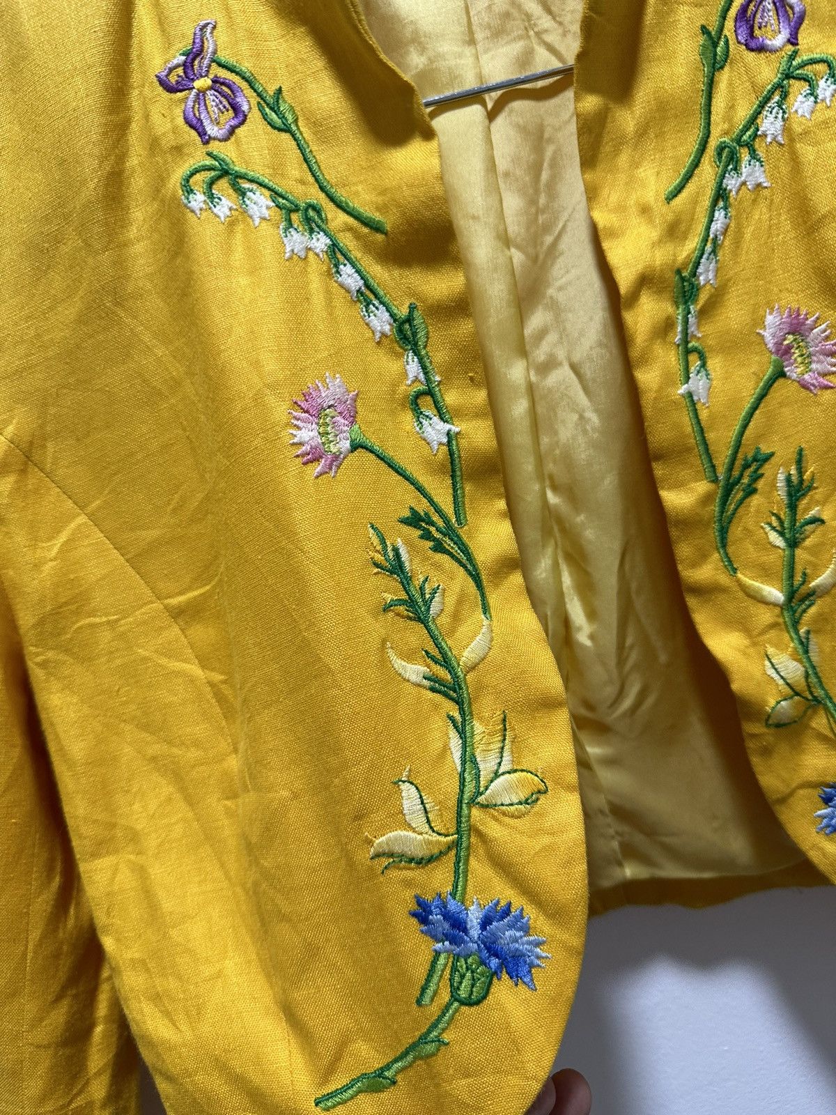 Kenzo Kenzo Cropped Jacket Embroidered Floral Design Buttonless Size M / US 6-8 / IT 42-44 - 5 Thumbnail