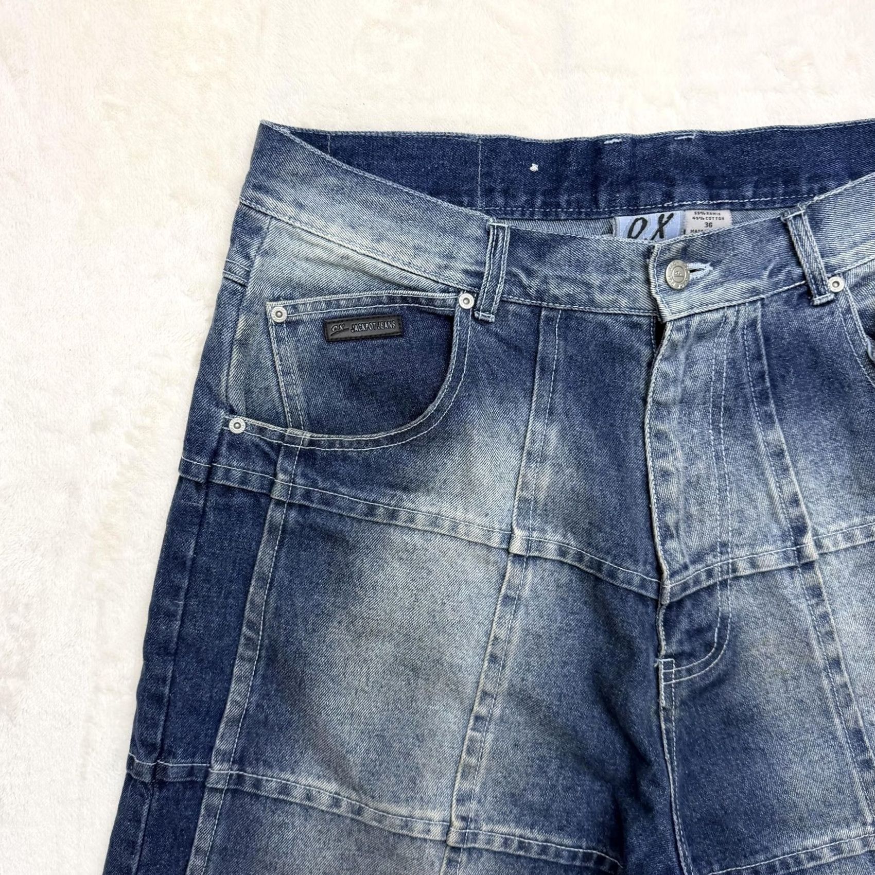 Denime VINTAGE O.X Jackpot Denim Jorts Bermuda Shorts Mens 36 Blue Ramie Cotton Relaxed Baggy Pocketed 90s 00s KS Size US 36 / EU 52 - 4 Thumbnail
