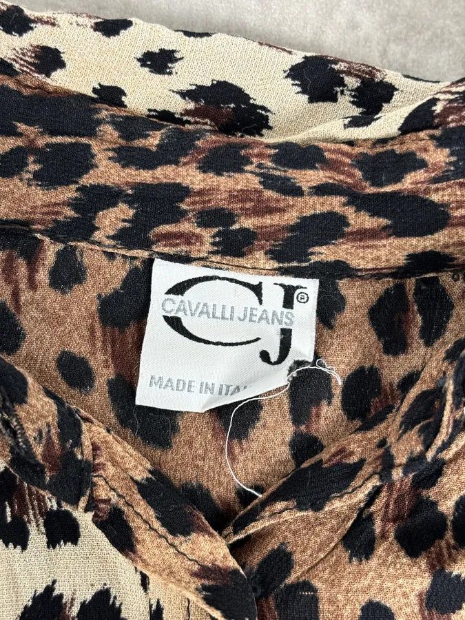 Roberto Cavalli 2000s Cavalli Leopard Print Shirt Size M / US 6-8 / IT 42-44 - 10 Thumbnail