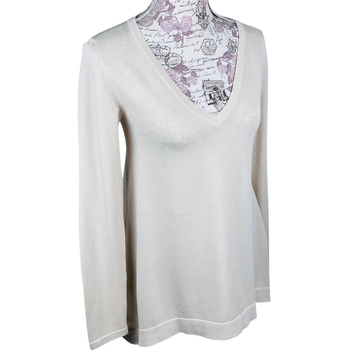 Peserico Peserico Tricot Womens Merino Silk Cashmere Pullover Sweater Size S / US 4 / IT 40 - 2 Thumbnail