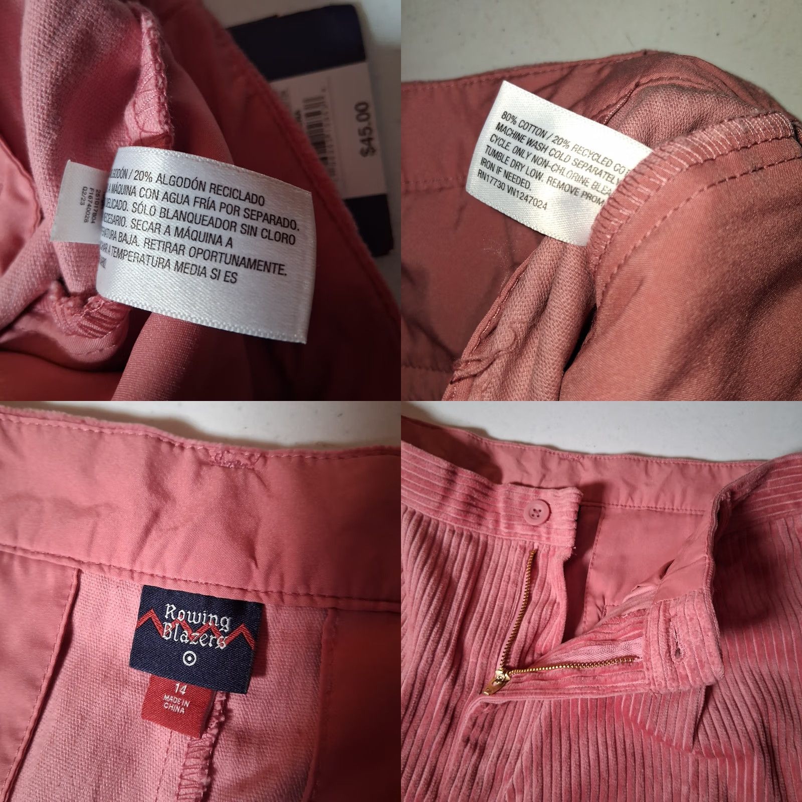 Rowing Blazers VINTAGE Rowing Blazers Corduroy Pants Women 14 Pink Rose Wide Wale Target NEW Size 36" / US 14 / IT 50 - 9 Thumbnail