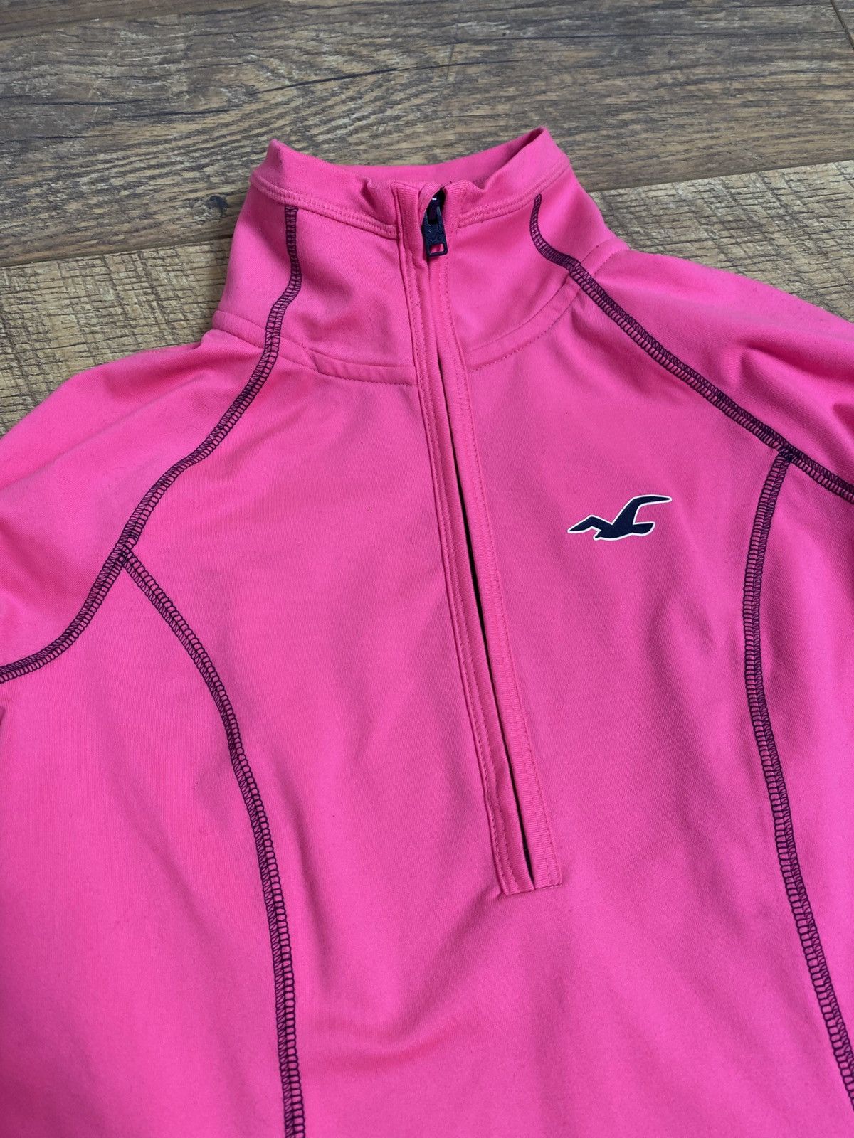 Hollister Hollister California Neon Pink 1/4 Zip Pullover Activewear Size XS / US 0-2 / IT 36-38 - 3 Thumbnail