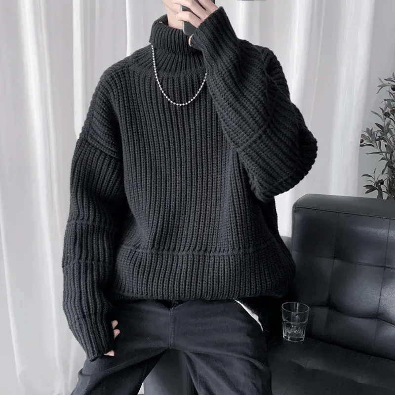Japanese Brand × Vintage Turtle Neck - Style Streetwear Knitted Sweatshirt Size US XL / EU 56 / 4 - 1 Thumbnail