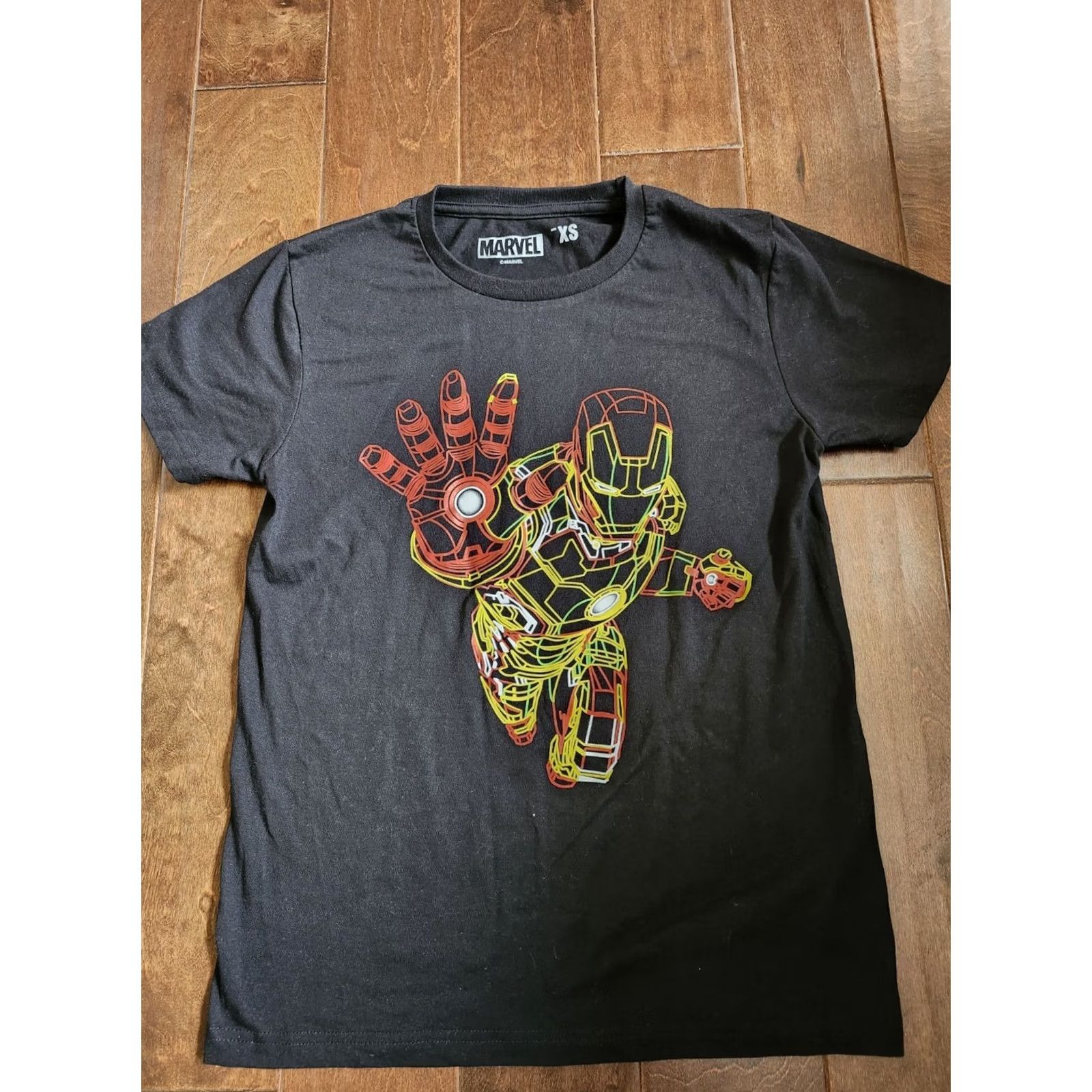 Vintage Marvel Iron Man Graphic Tee T-shirt - Neon Neon Man Crew Neck Short Sleeve Black XS Men's Shirt Graphic Print 90s? Size US XS / EU 42 / 0 - 3 Thumbnail