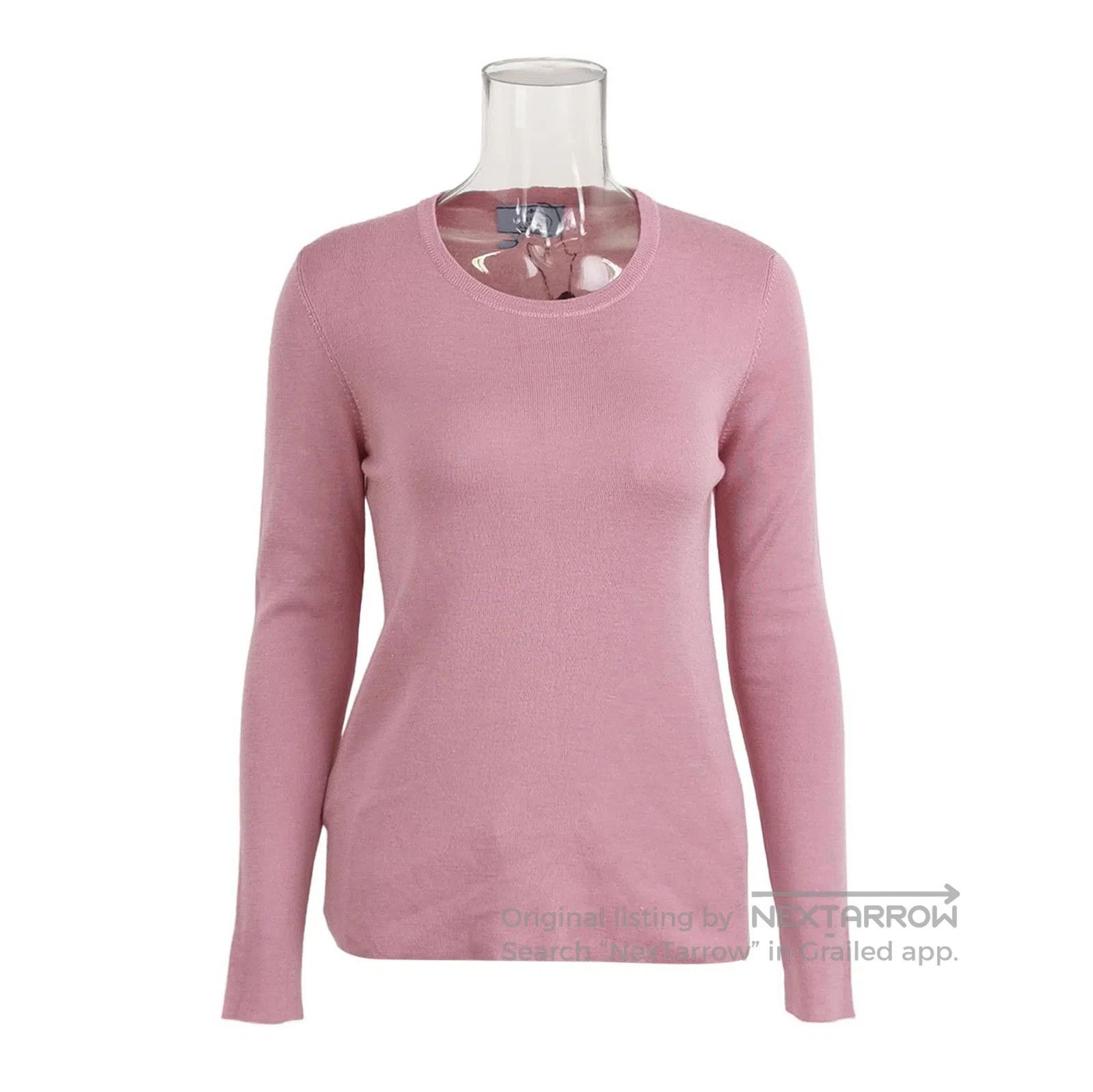 Prada Prada Pink Velvet Blend Knit Sweater . Size L / US 10 / IT 46 - 1 Thumbnail
