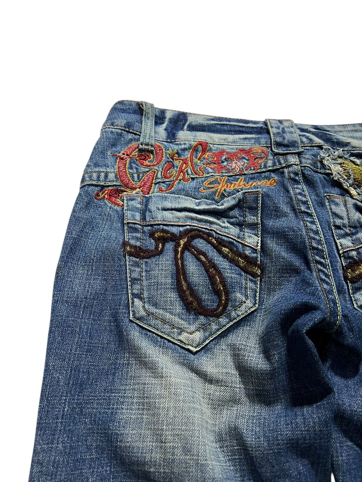 If Six Was Nine × Japanese Brand STUDIO R P&DENIM FLARE JEANS Size 29" - 14 Thumbnail