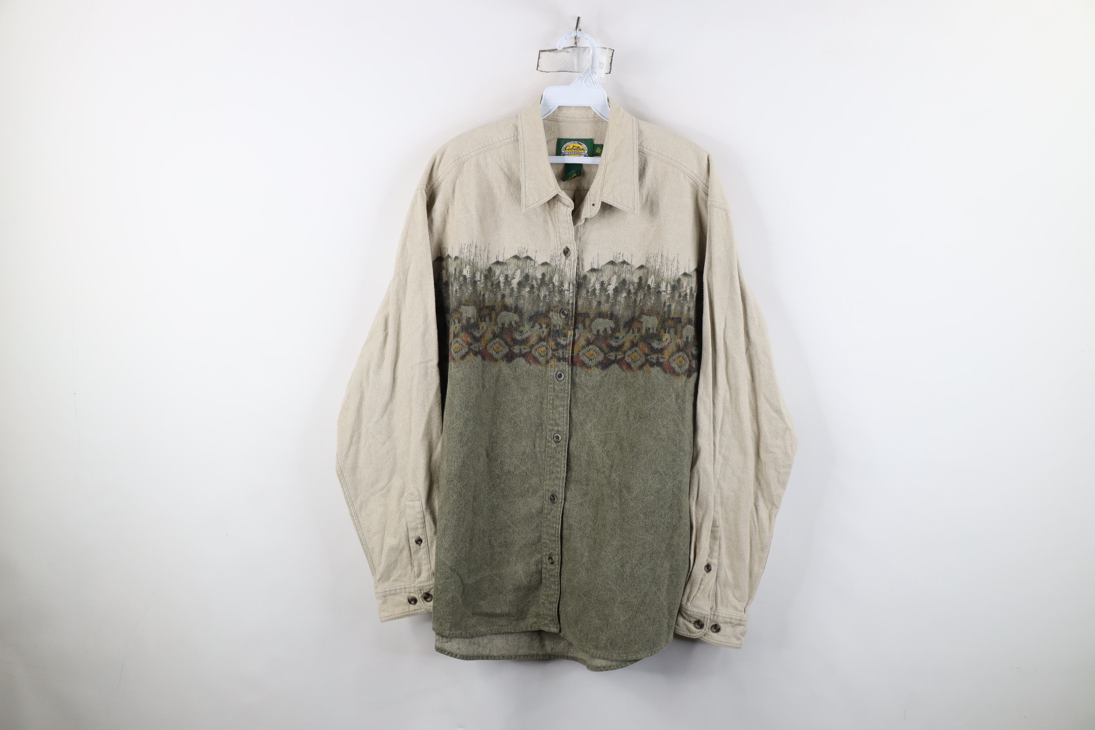 Cabelas Vintage 90s Cabelas Cloth Bear Southwestern Button Shirt Size XL / US 12-14 / IT 48-50 - 1 Thumbnail