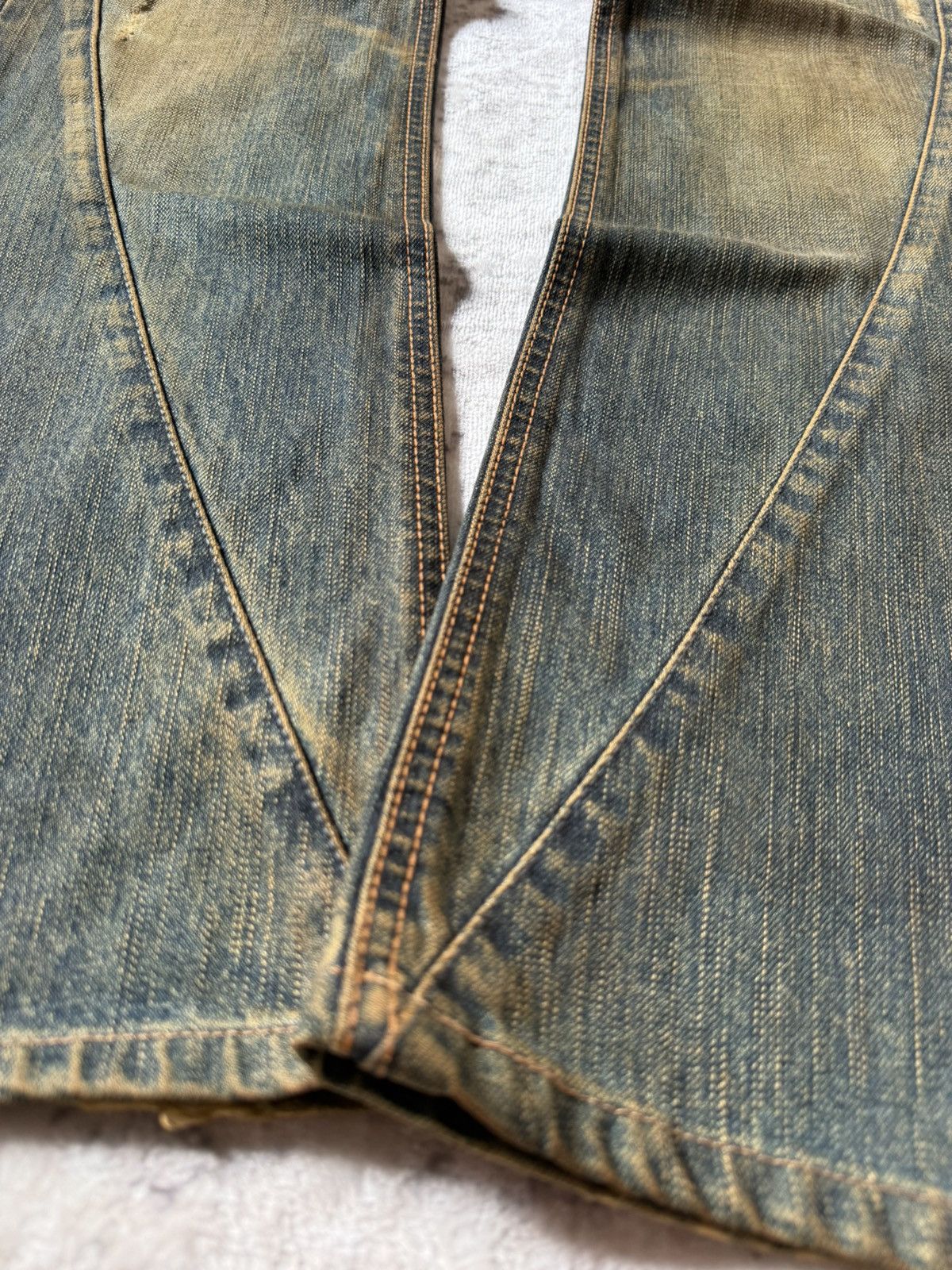 2000s Edwin V-Cut Mudwashed Flare Denim Archive