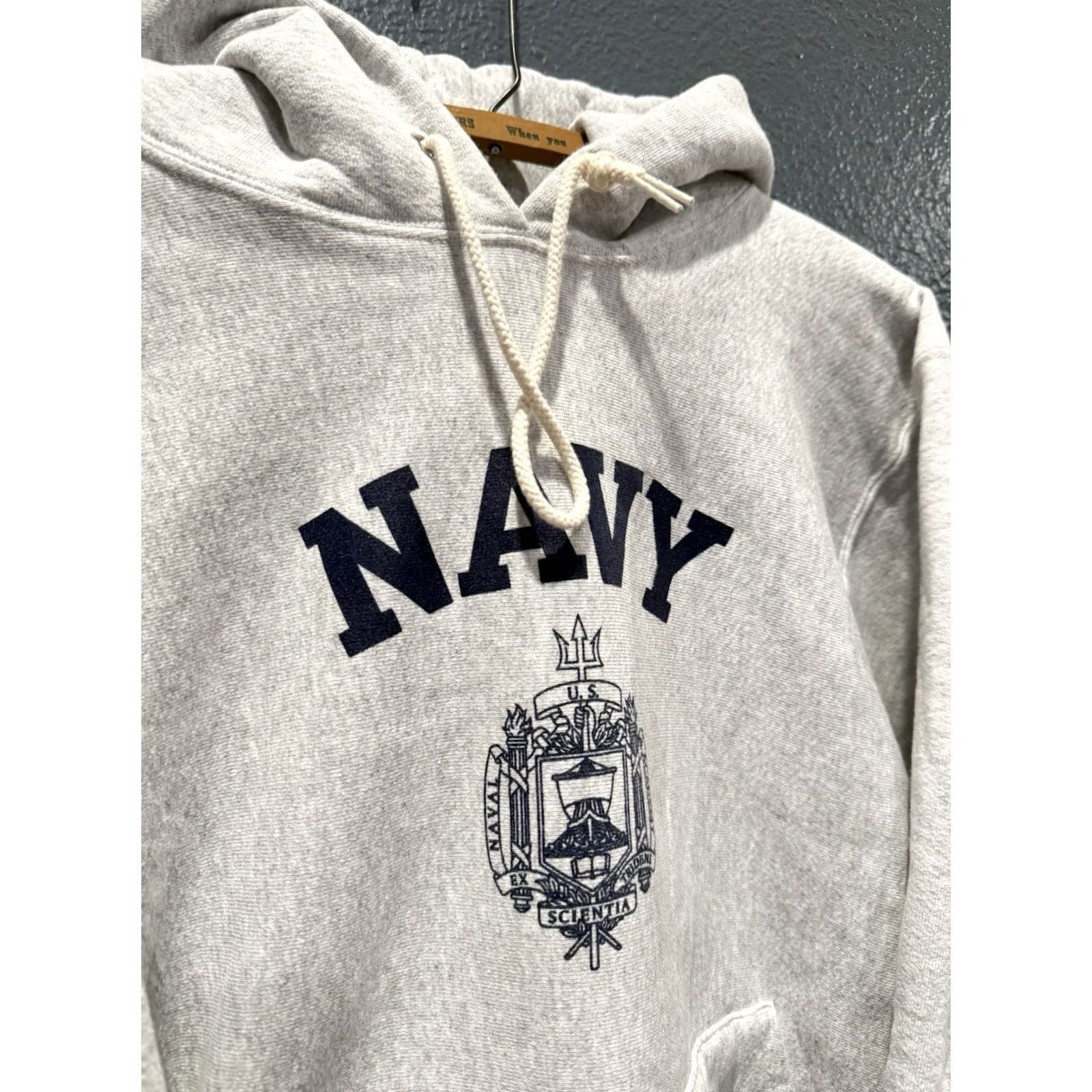 Vintage VINTAGE US Navy Hoodie Gray Cotton Reverse Weave 90s Pullover Small Men Size US S / EU 44-46 / 1 - 5 Thumbnail