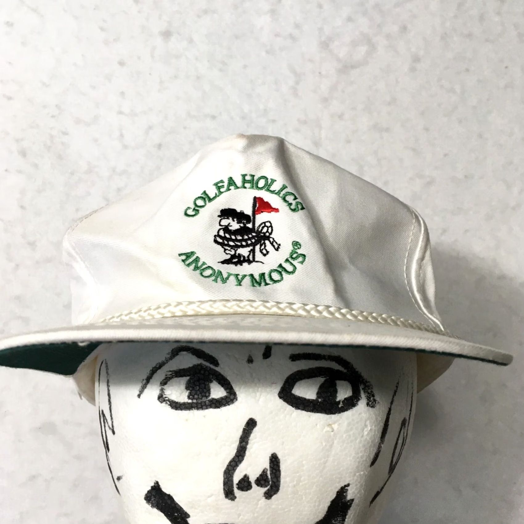 Vintage VINTAGE 90s GOLFAHOLICS ANONYMOUS CAP HAT Mens White adjustable Size ONE SIZE - 2 Thumbnail