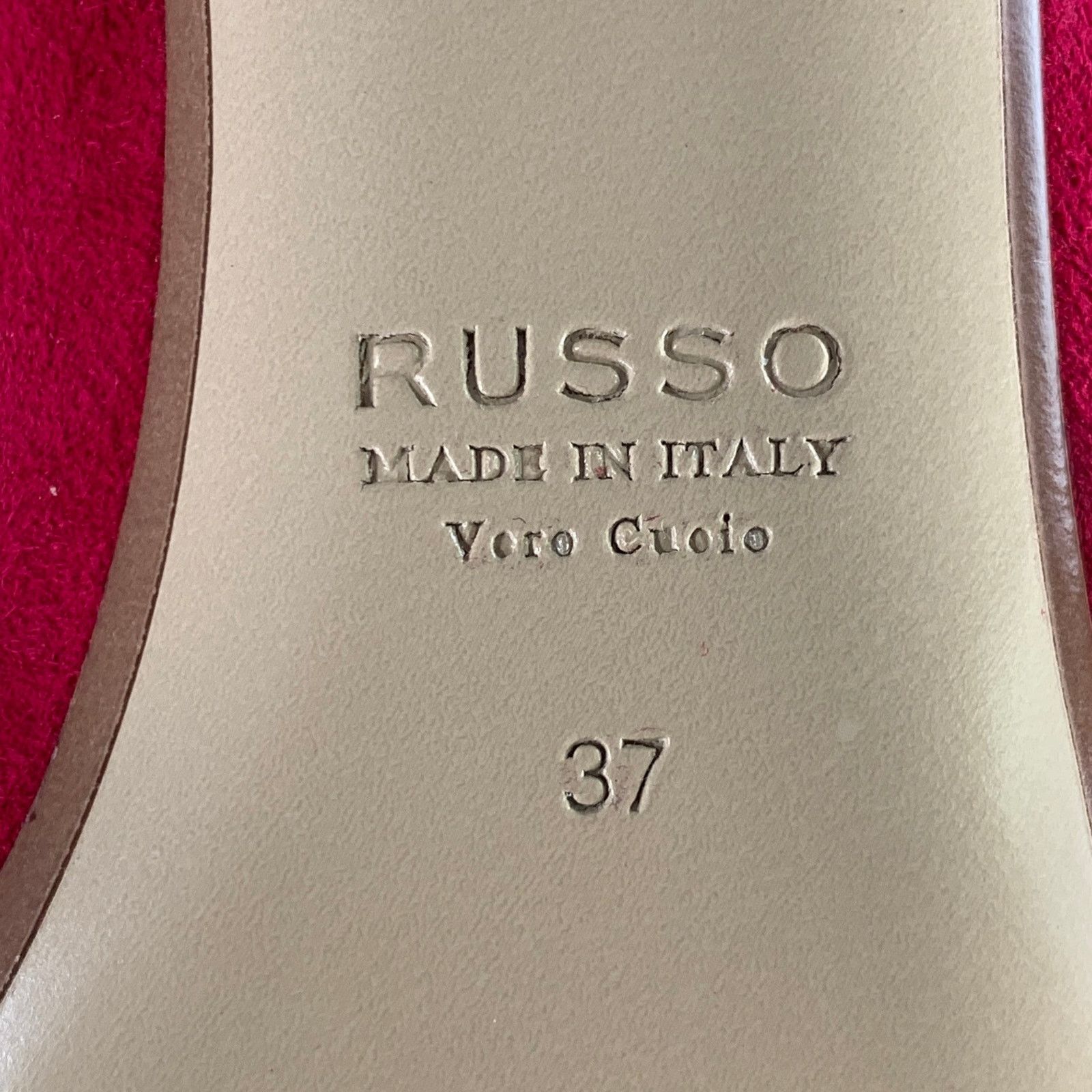 Other FRANCESCO RUSSO Size 7 Red Suede Pointed Toe D'Orsay Pumps Size US 7 / IT 37 - 9 Thumbnail