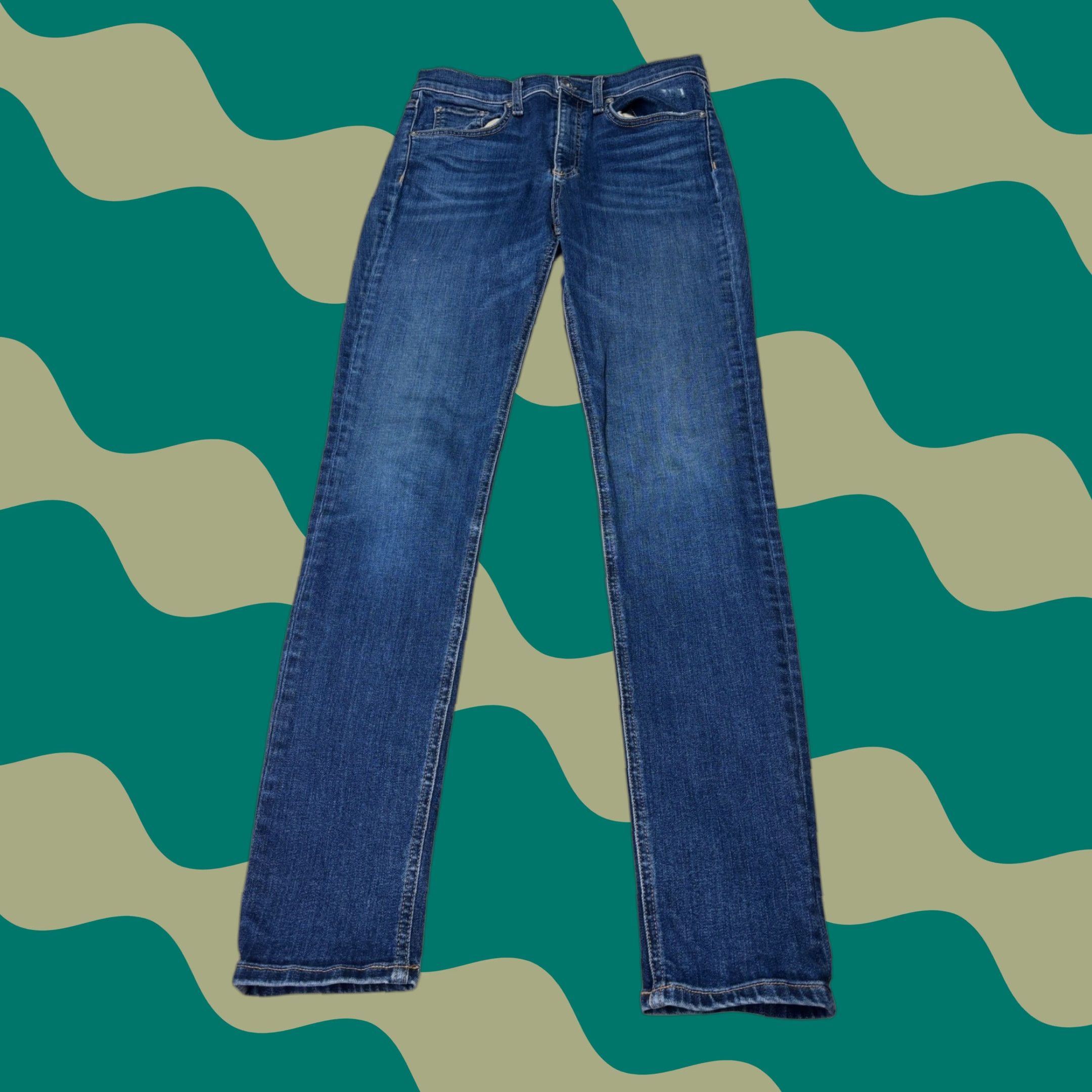Rag & Bone Rag & Bone Jeans Elton High Rise Skinny Womens 27x29 Blue Distressed 5-Pocket Denim Slim Stretch Wool? Size 27" / US 4 / IT 40 - 1 Thumbnail