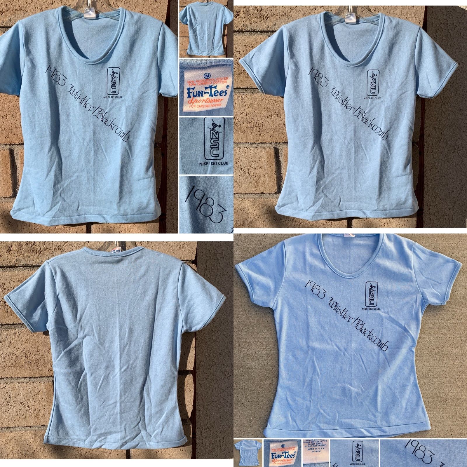 Vintage VINTAGE Fun NSC Nisei Ski Club 1983 Whistler Blackcomb T Shirt Blue M Womens Ski Theme Casual Short Sleeve Scoop Neck Size M / US 6-8 / IT 42-44 - 8 Thumbnail